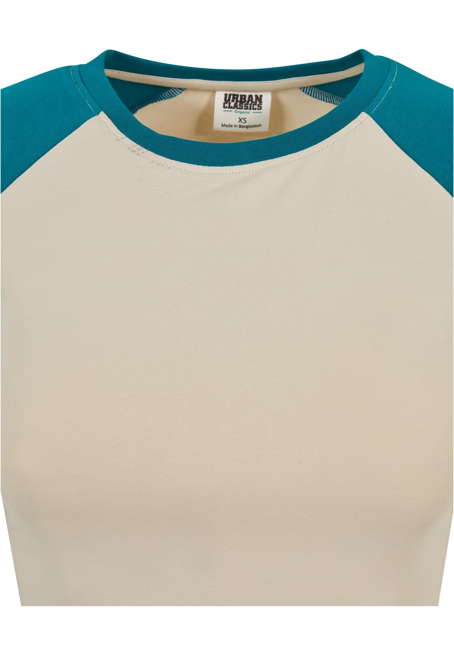 Ladies Organic Stretch Short Retro Baseball Tee | softseagrass/watergreen