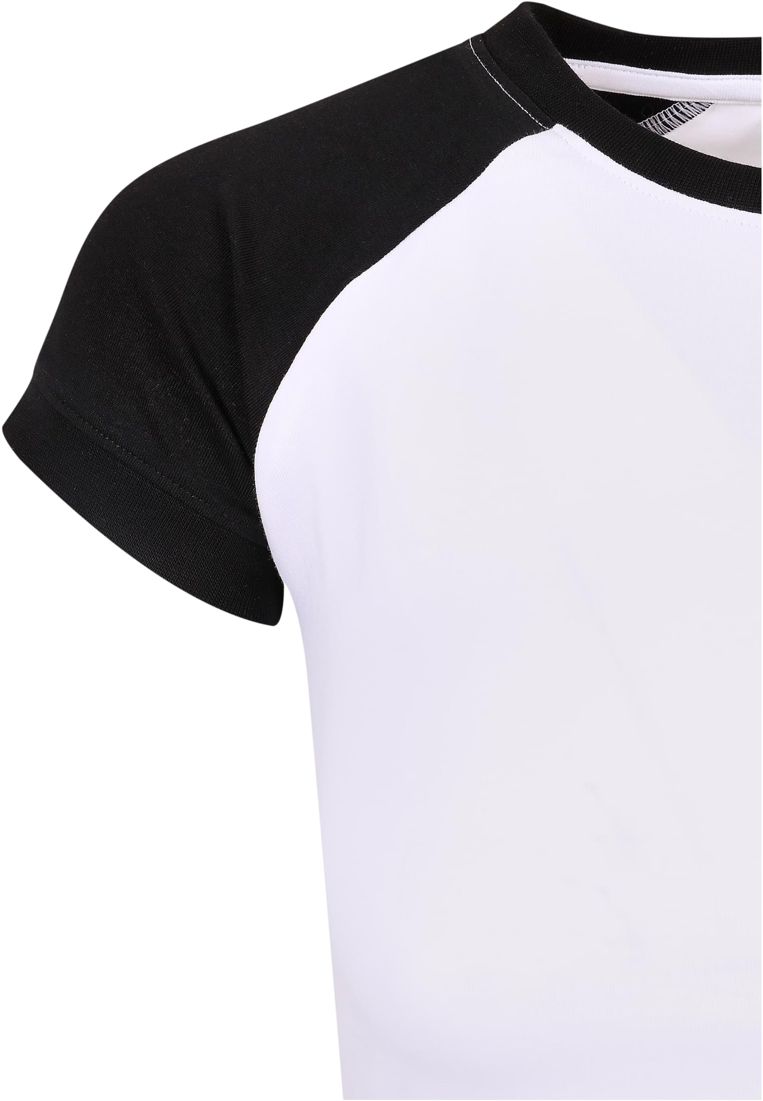 Ladies Organic Stretch Short Retro Baseball Tee | white/black