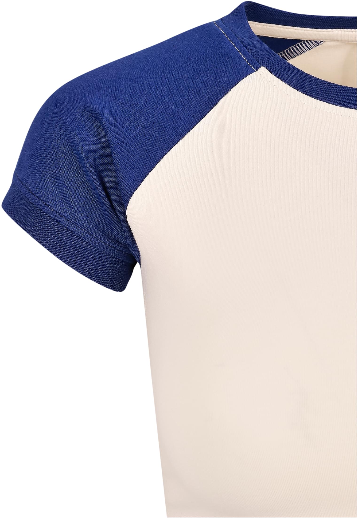 Ladies Organic Stretch Short Retro Baseball Tee | whitesand/spaceblue