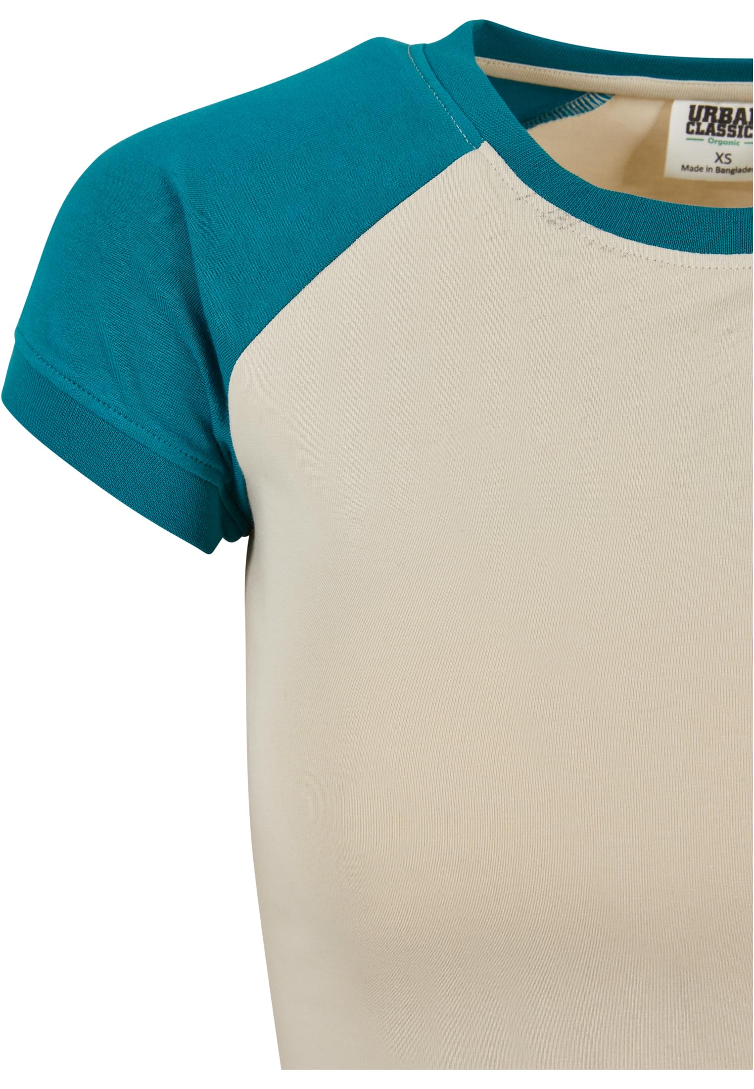 Ladies Organic Stretch Short Retro Baseball Tee | softseagrass/watergreen