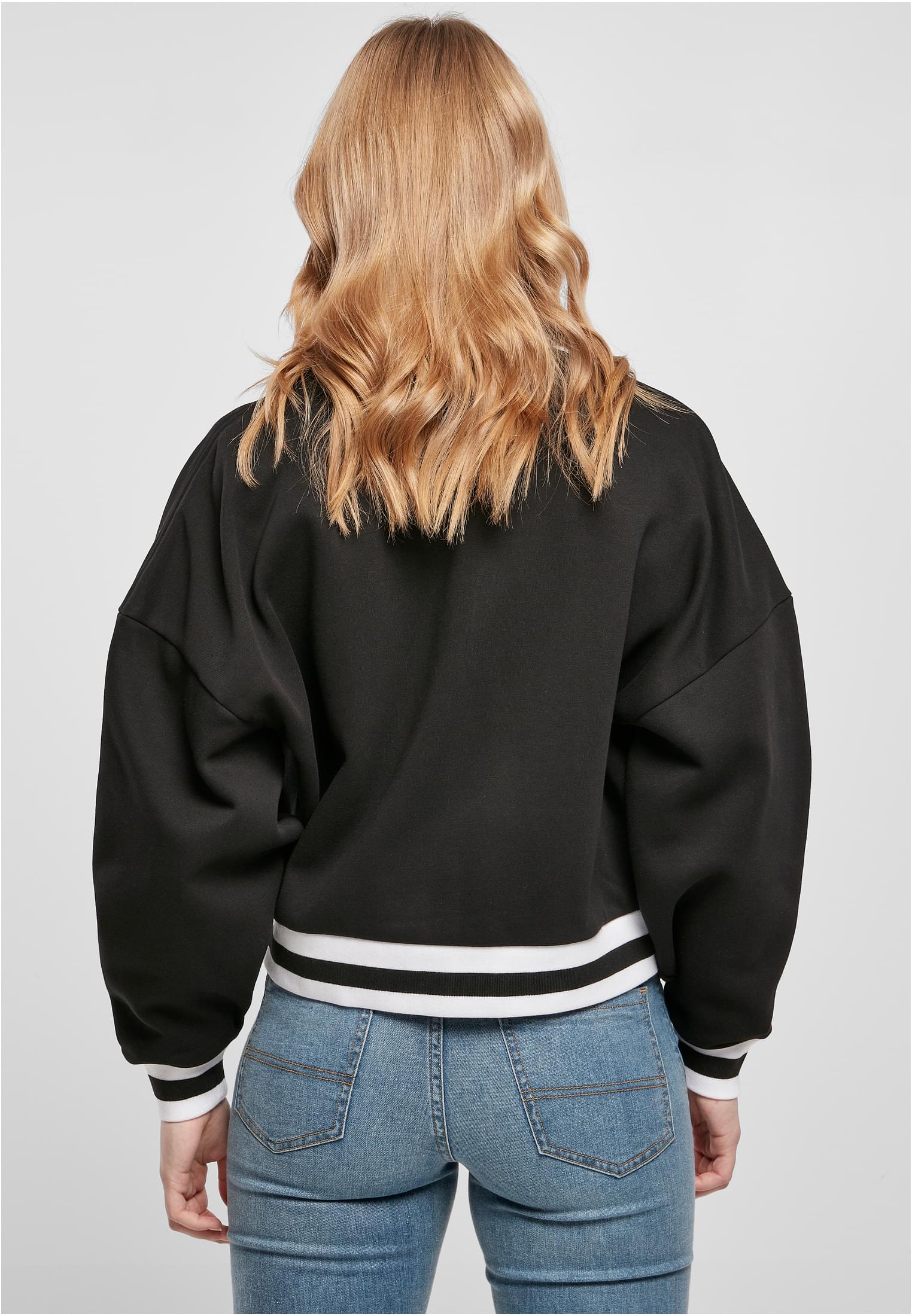 Ladies Oversized College Sweat Jacket | black