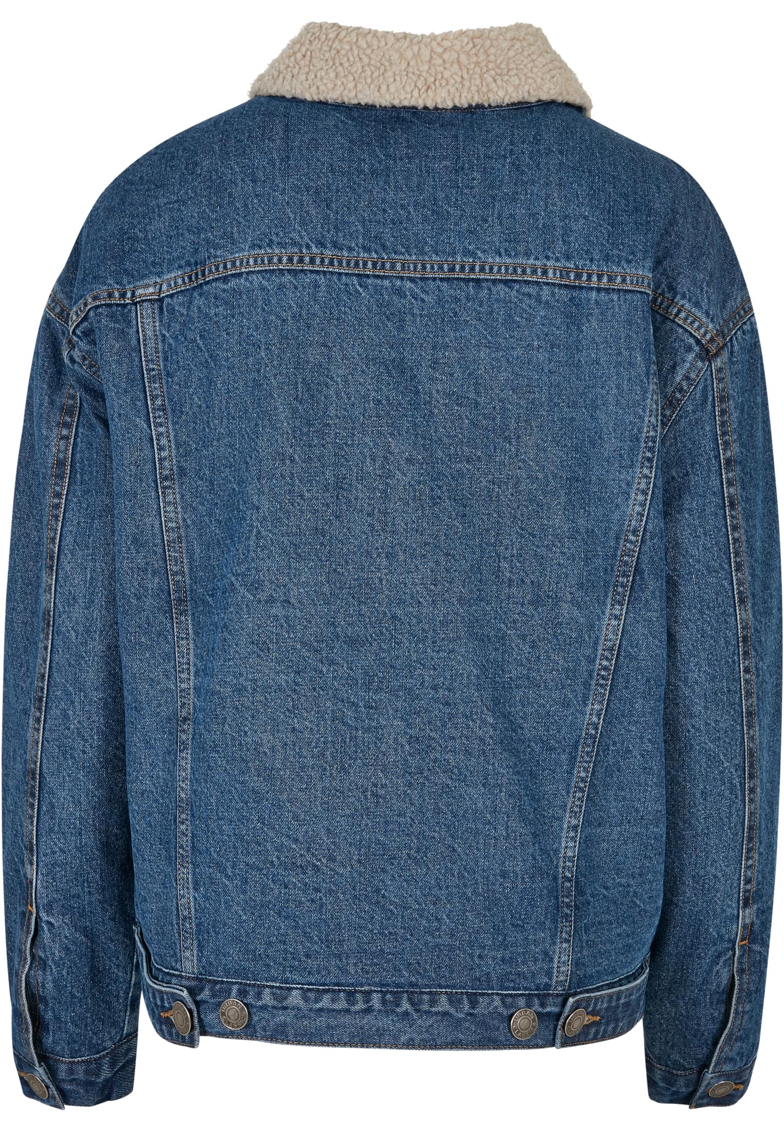 Ladies Oversized Sherpa Denim Jacket | clearblue washed