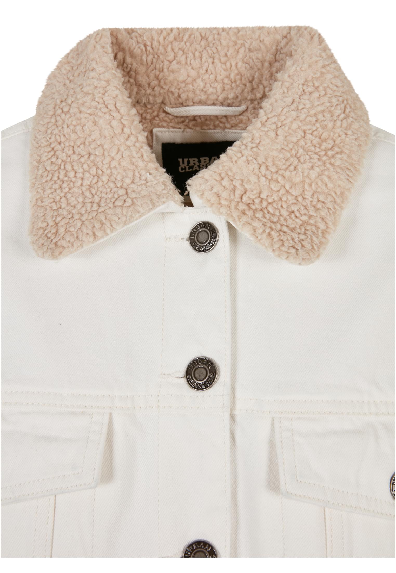 Ladies Oversized Sherpa Denim Jacket | offwhite raw