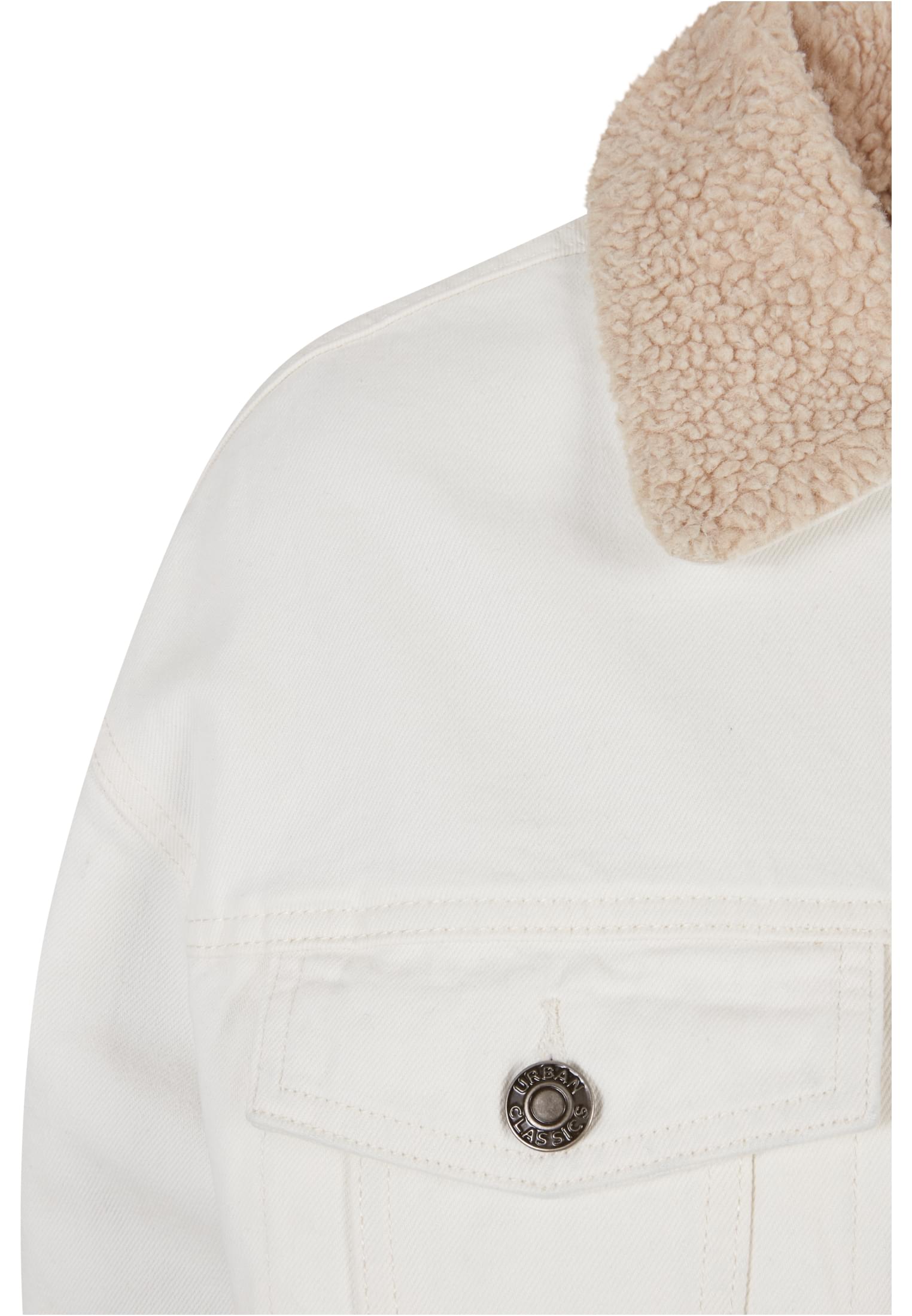 Ladies Oversized Sherpa Denim Jacket | offwhite raw