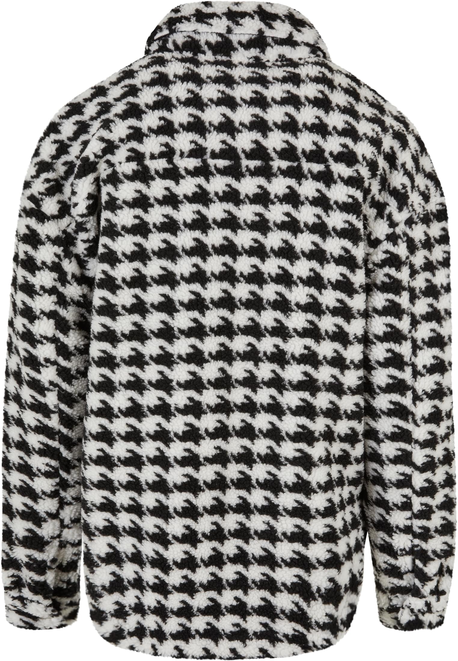 Ladies AOP Sherpa Overshirt | blackhoundstooth