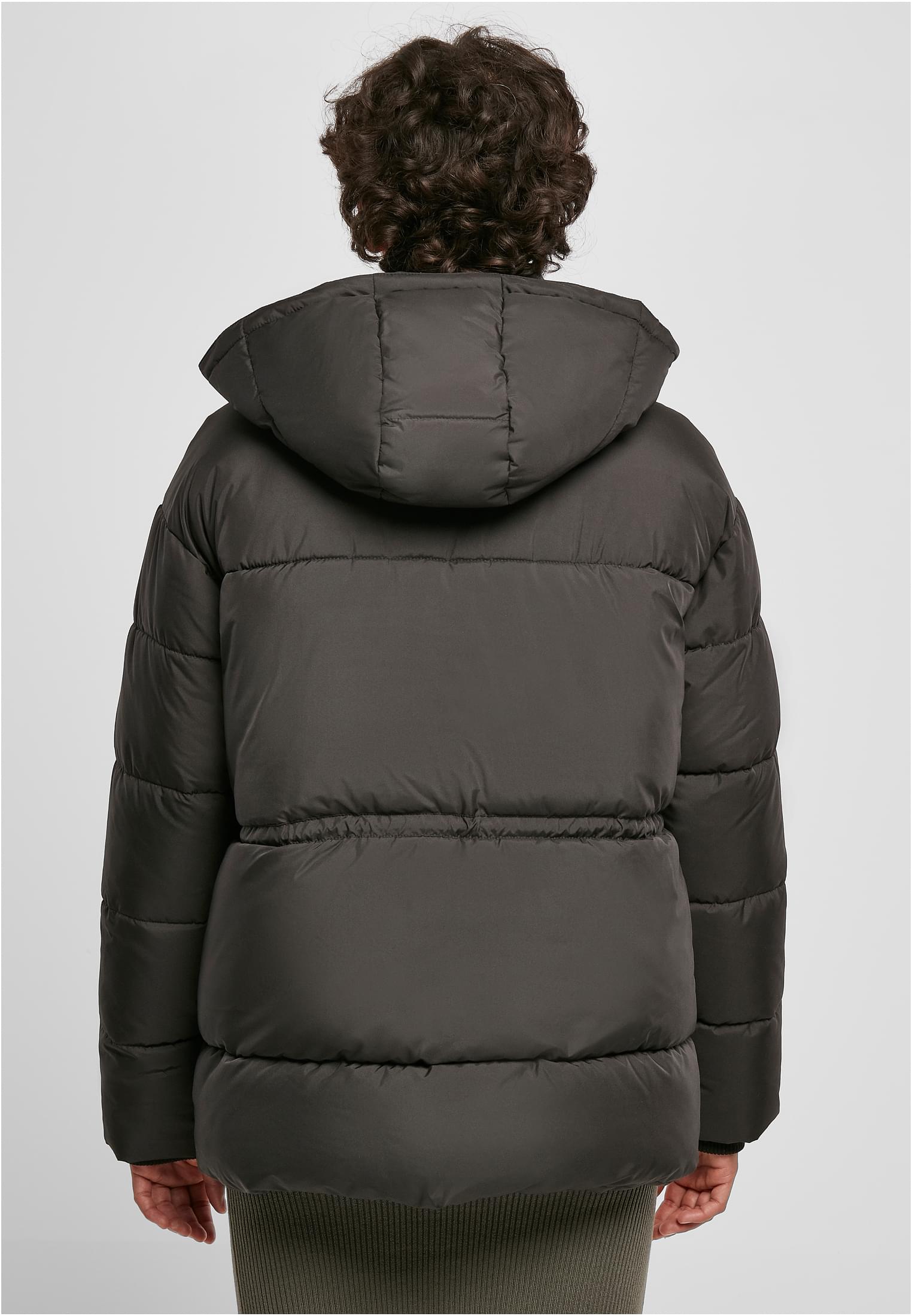 Ladies Waisted Puffer Jacket | black