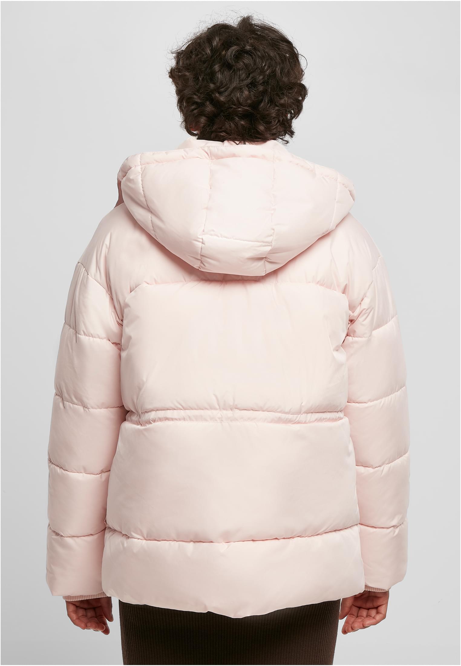 Ladies Waisted Puffer Jacket | pink