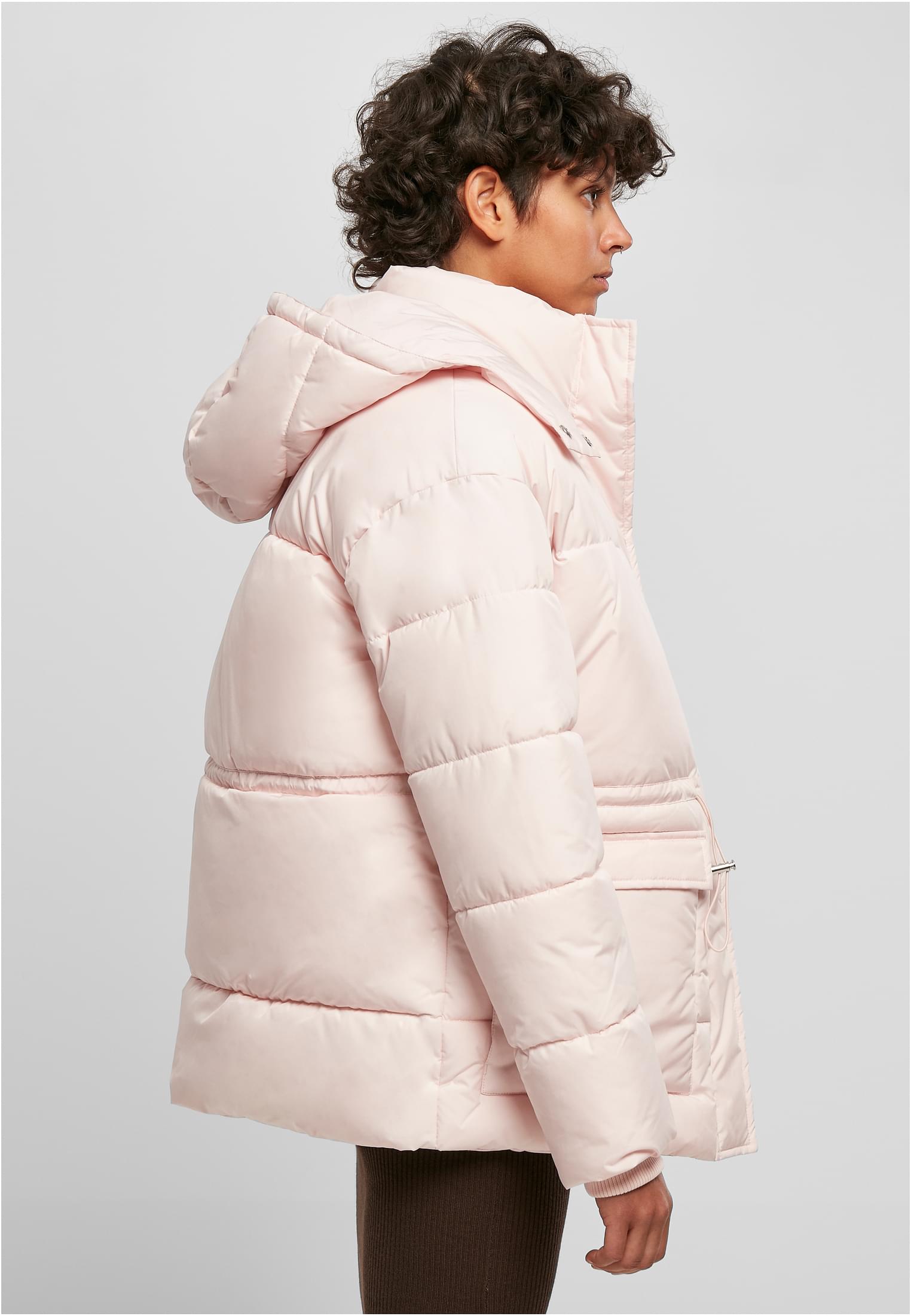 Ladies Waisted Puffer Jacket | pink