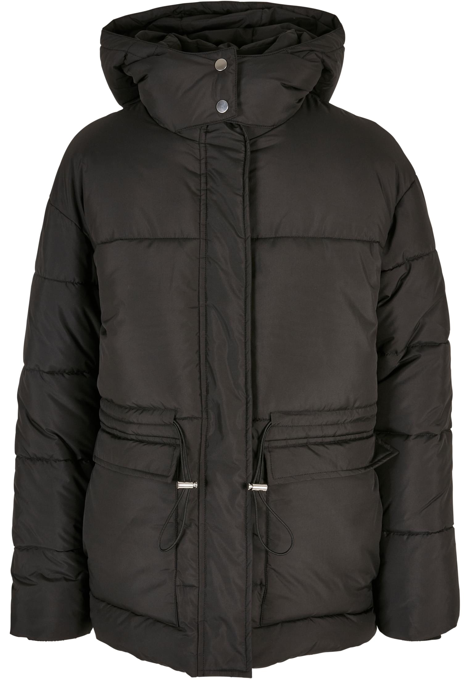 Ladies Waisted Puffer Jacket | black