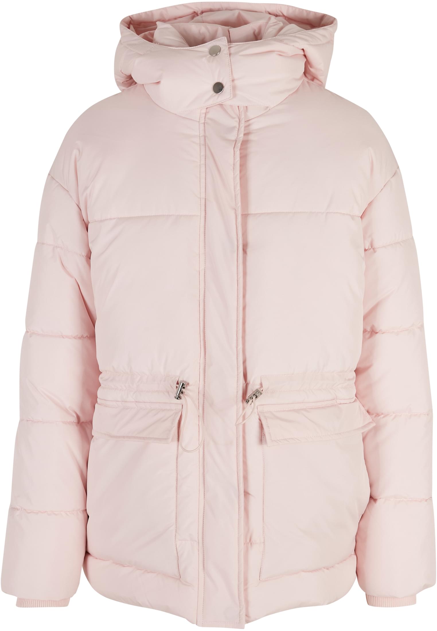 Ladies Waisted Puffer Jacket | pink