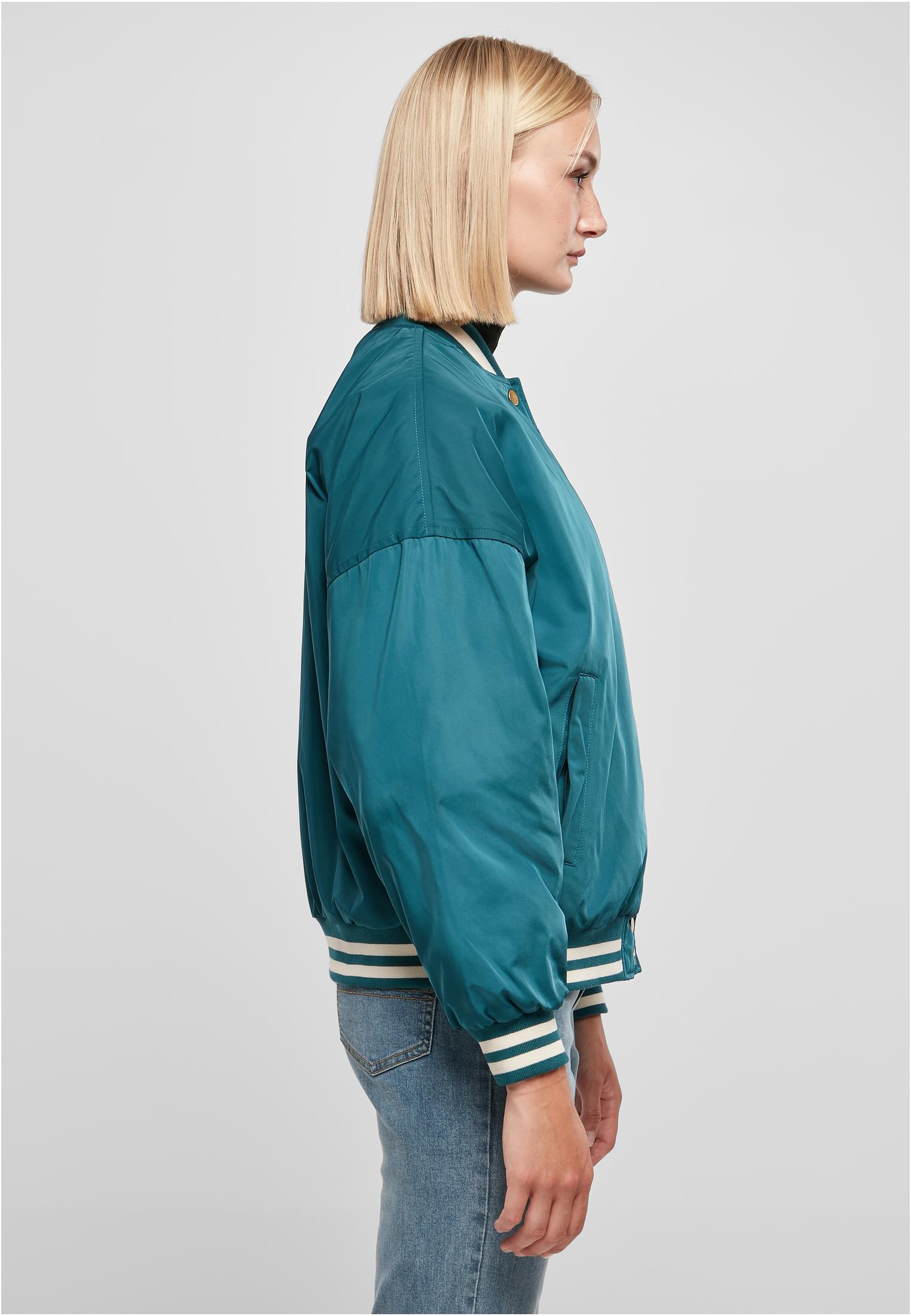 Ladies Oversized Recycled College Jacket | jasper