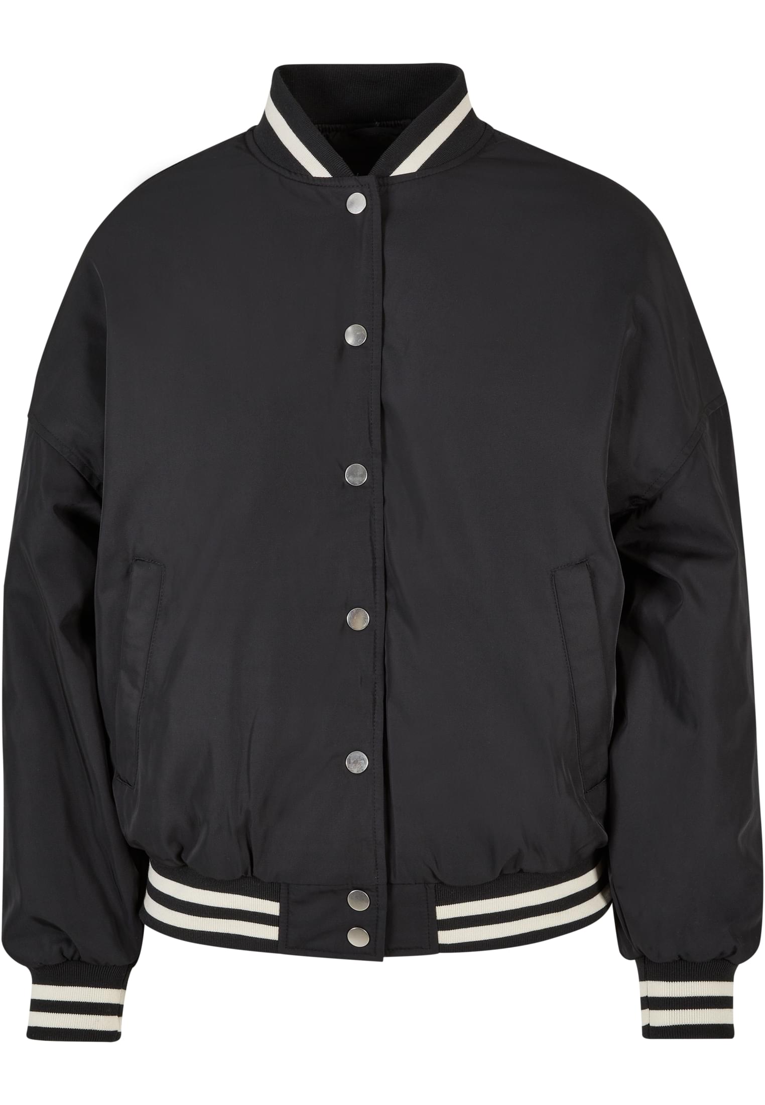 Ladies Oversized Recycled College Jacket | black