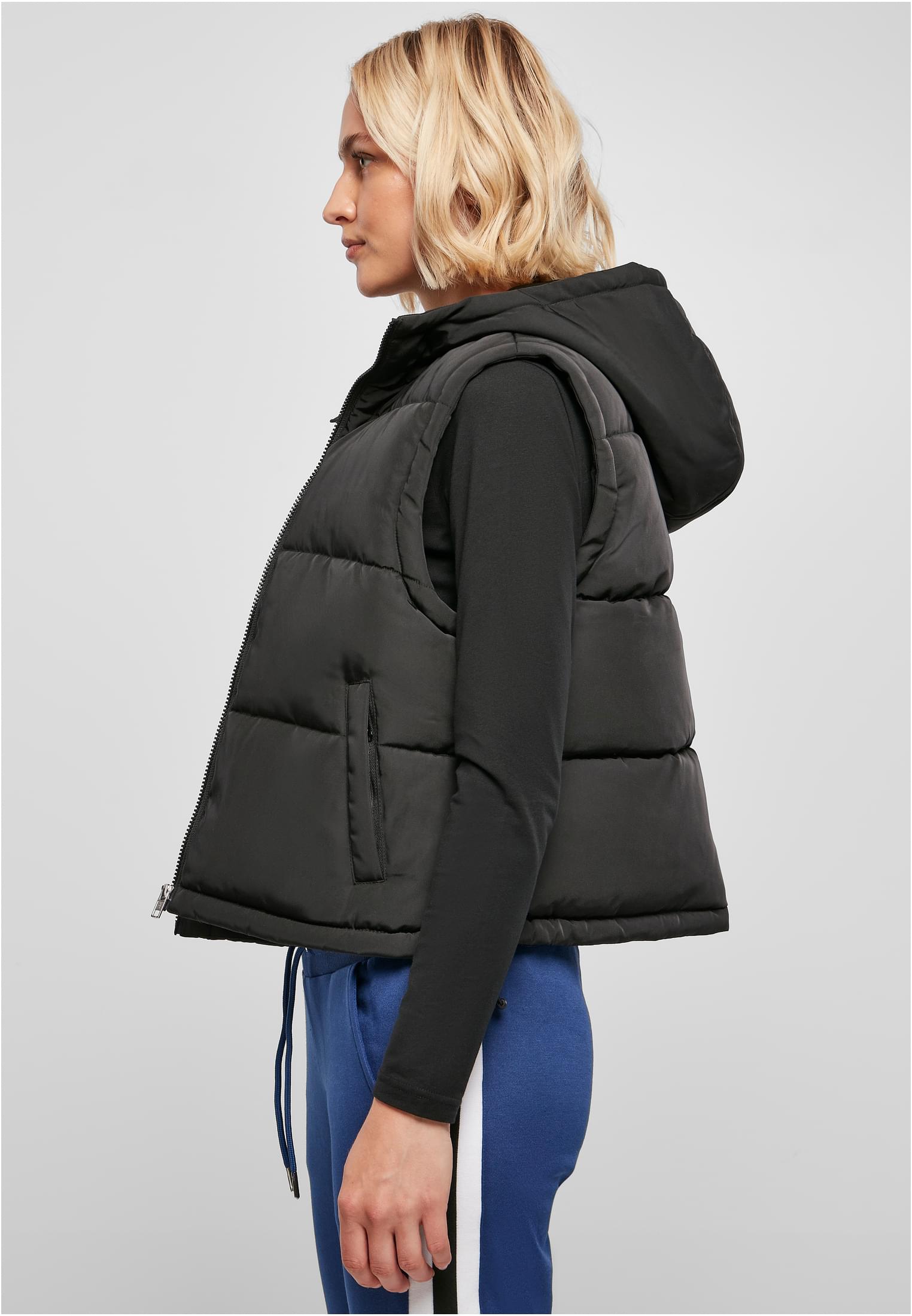 Ladies Recycled Twill Puffer Vest | black