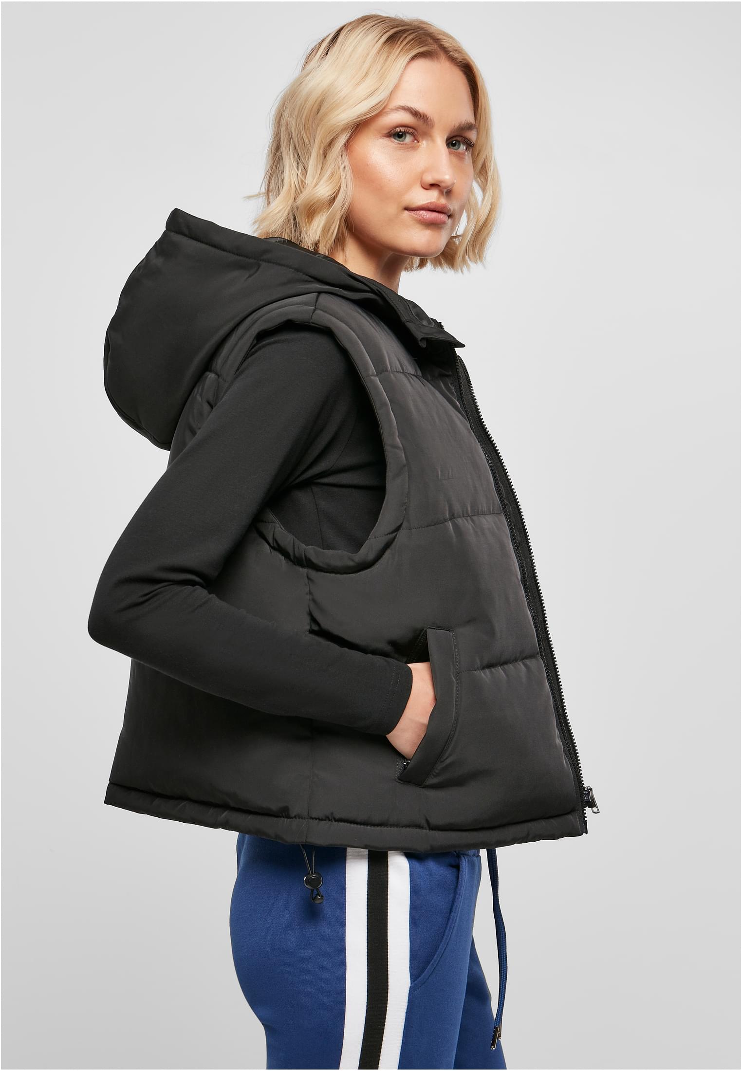 Ladies Recycled Twill Puffer Vest | black