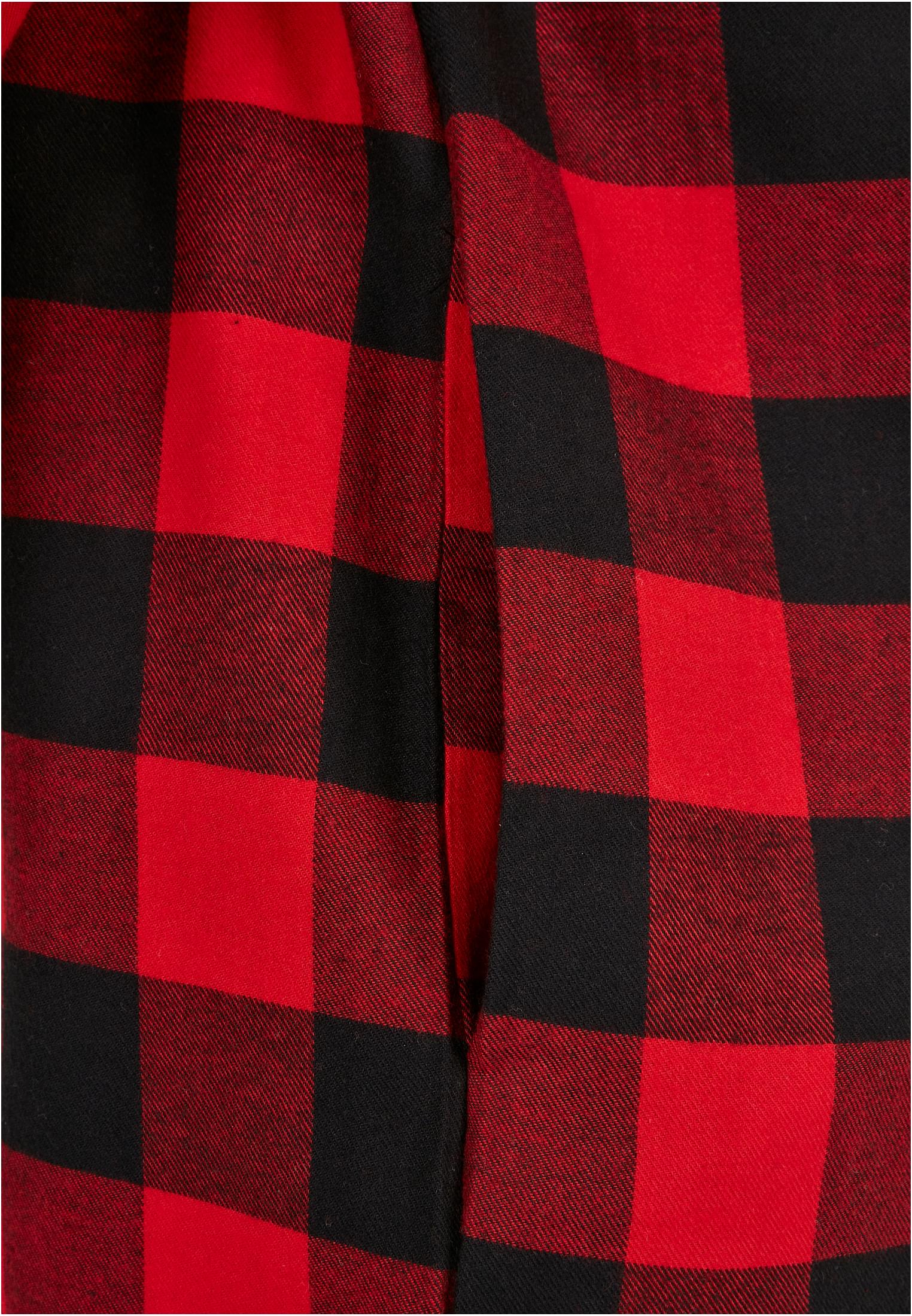 Ladies Oversized Check Flannel Shirt Dress | black/red