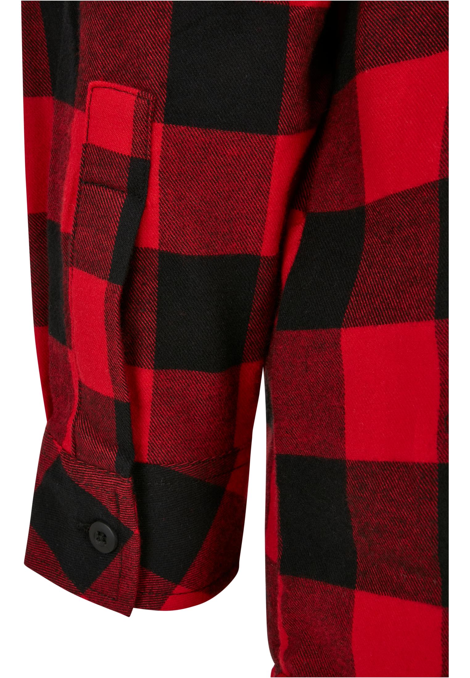 Ladies Oversized Check Flannel Shirt Dress | black/red