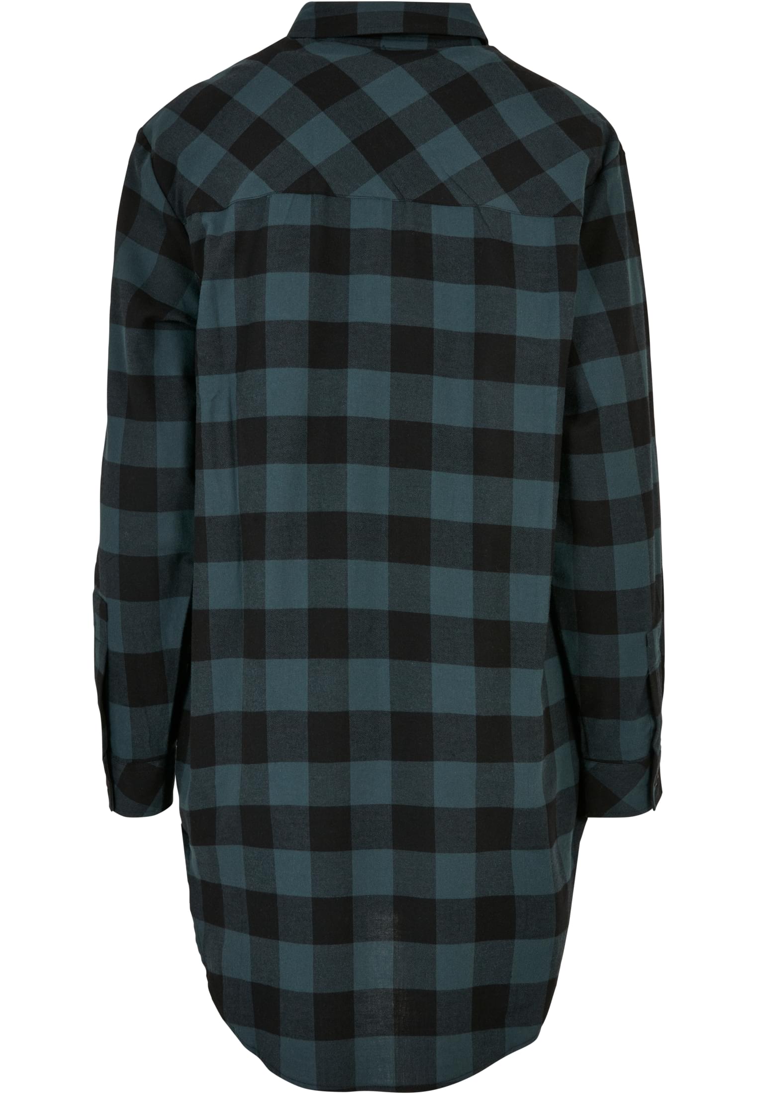 Ladies Oversized Check Flannel Shirt Dress | jasper/black