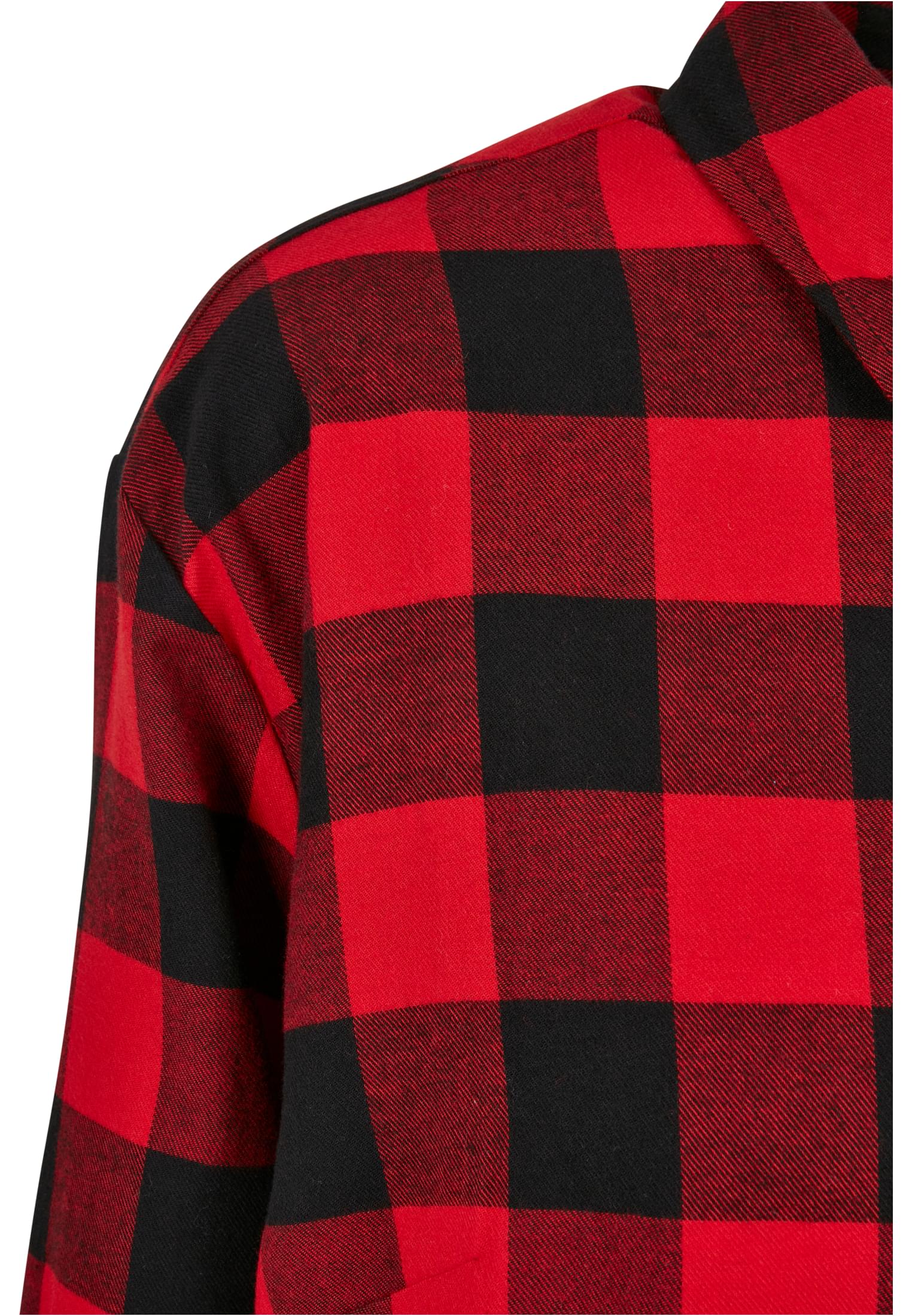 Ladies Oversized Check Flannel Shirt Dress | black/red