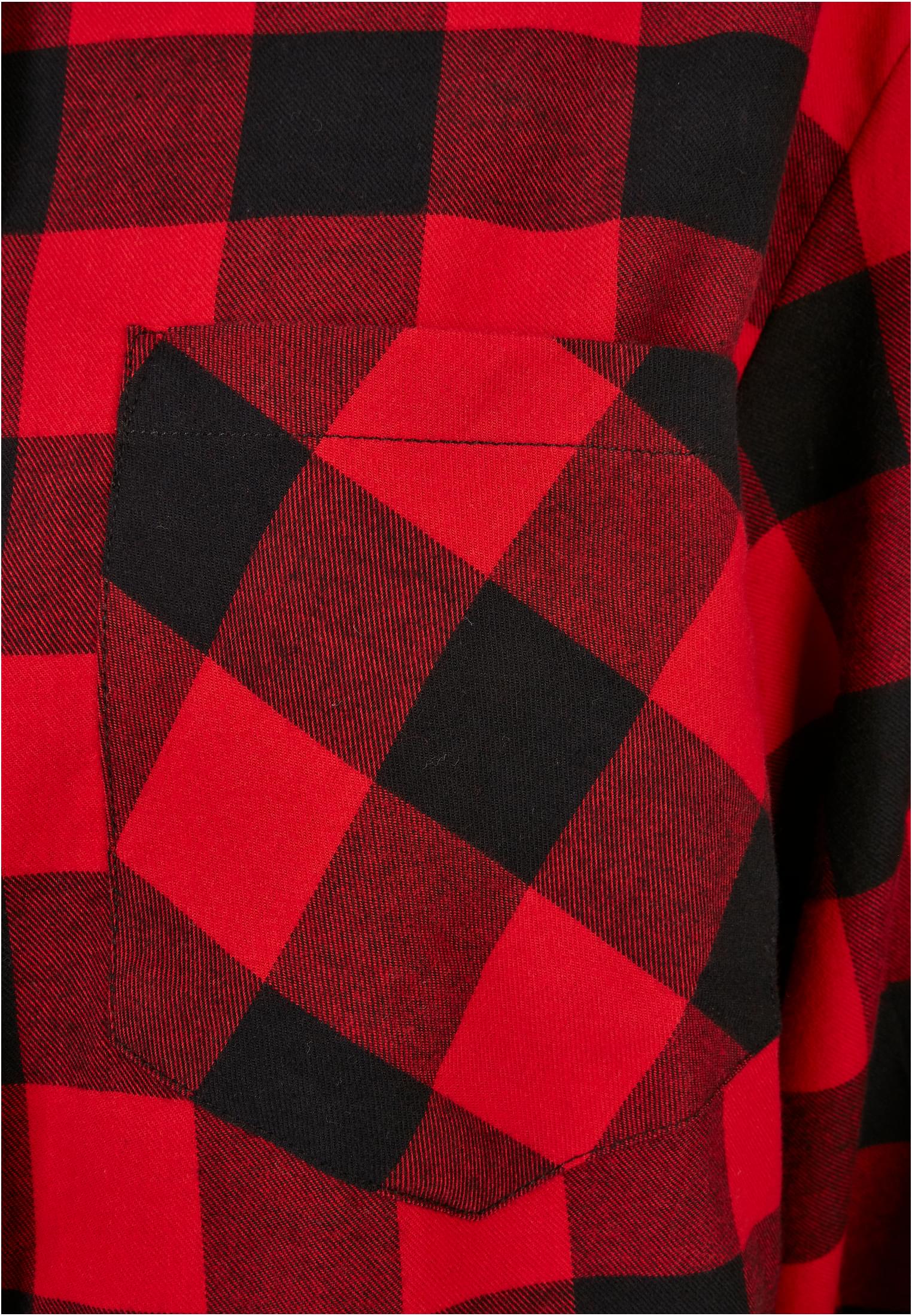 Ladies Oversized Check Flannel Shirt Dress | black/red