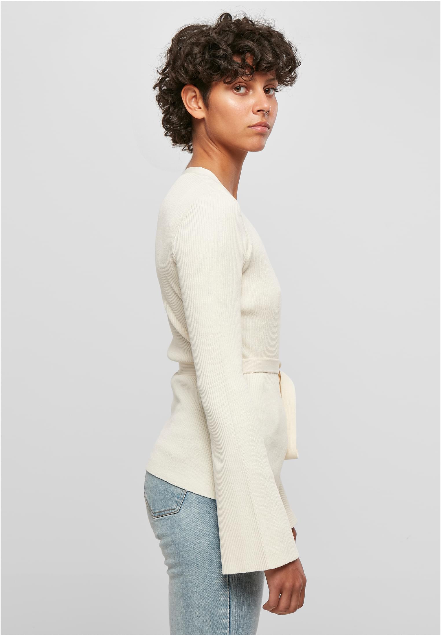 Ladies Rib Knit Wrapped Cardigan | whitesand