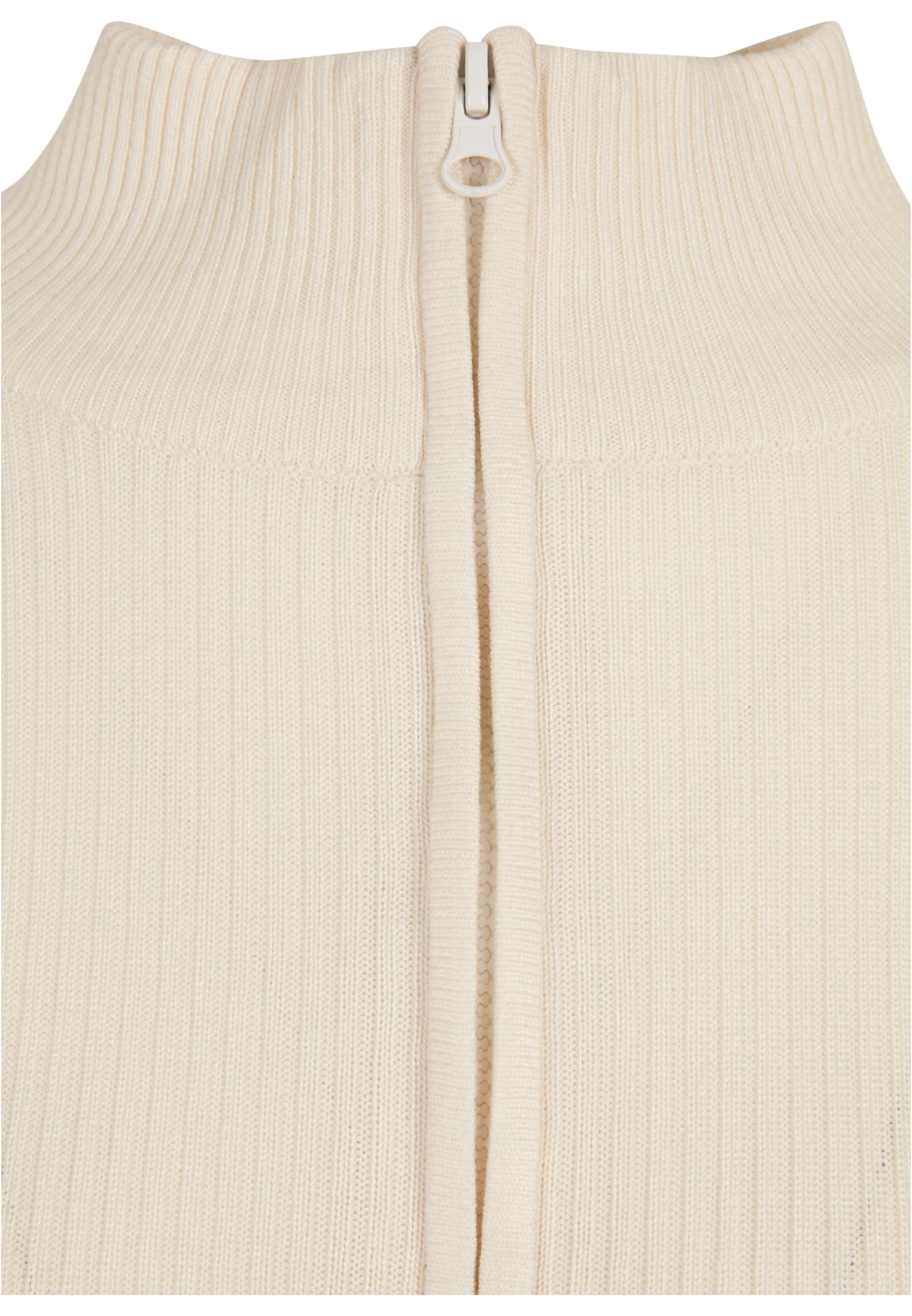 Ladies Cropped Rib Knit Zip Cardigan | whitesand