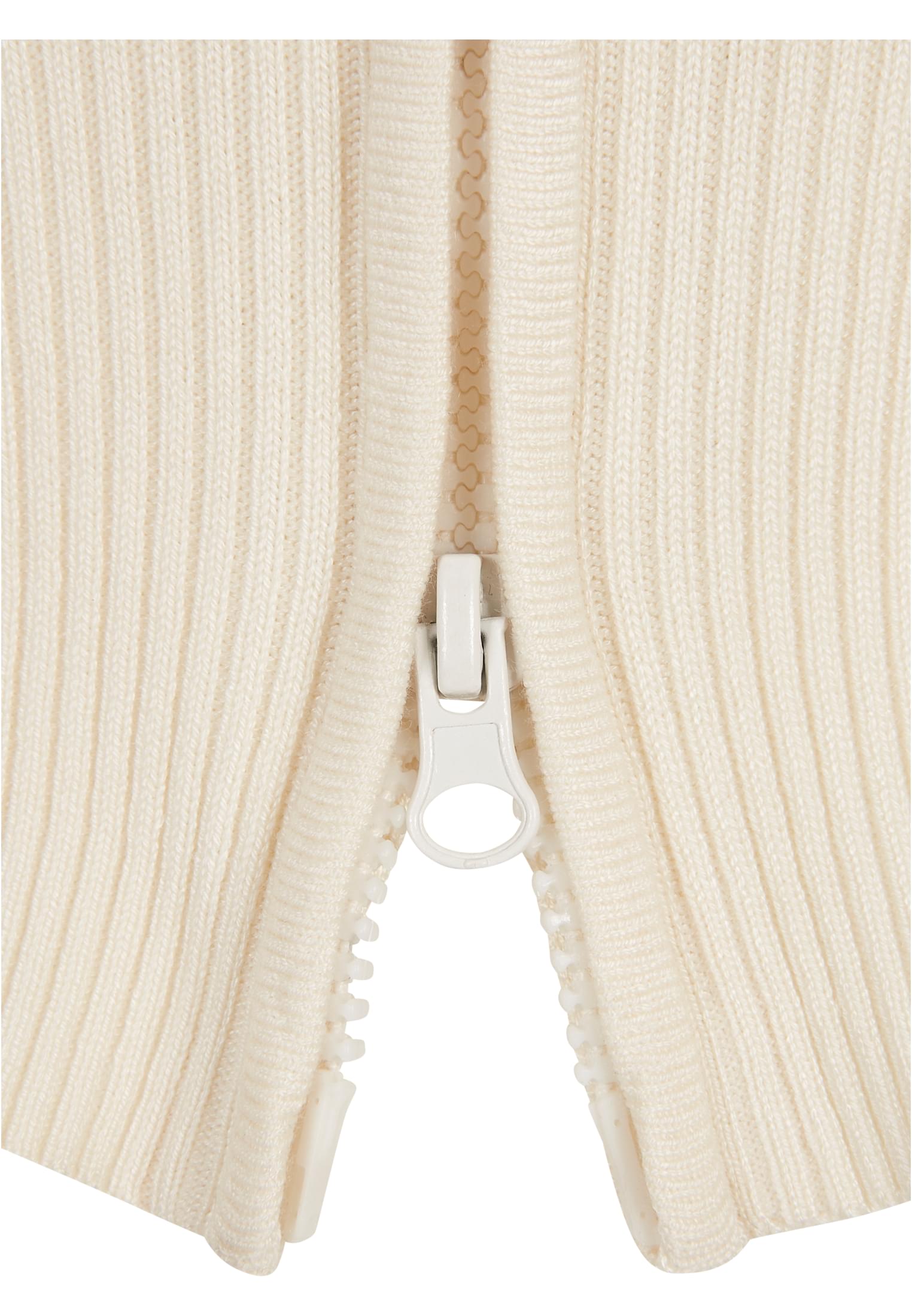 Ladies Cropped Rib Knit Zip Cardigan | whitesand