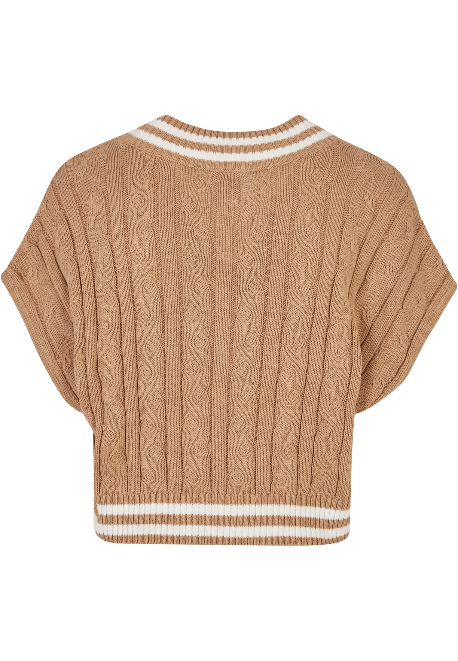 Ladies Cropped Knit College Slipover | unionbeige