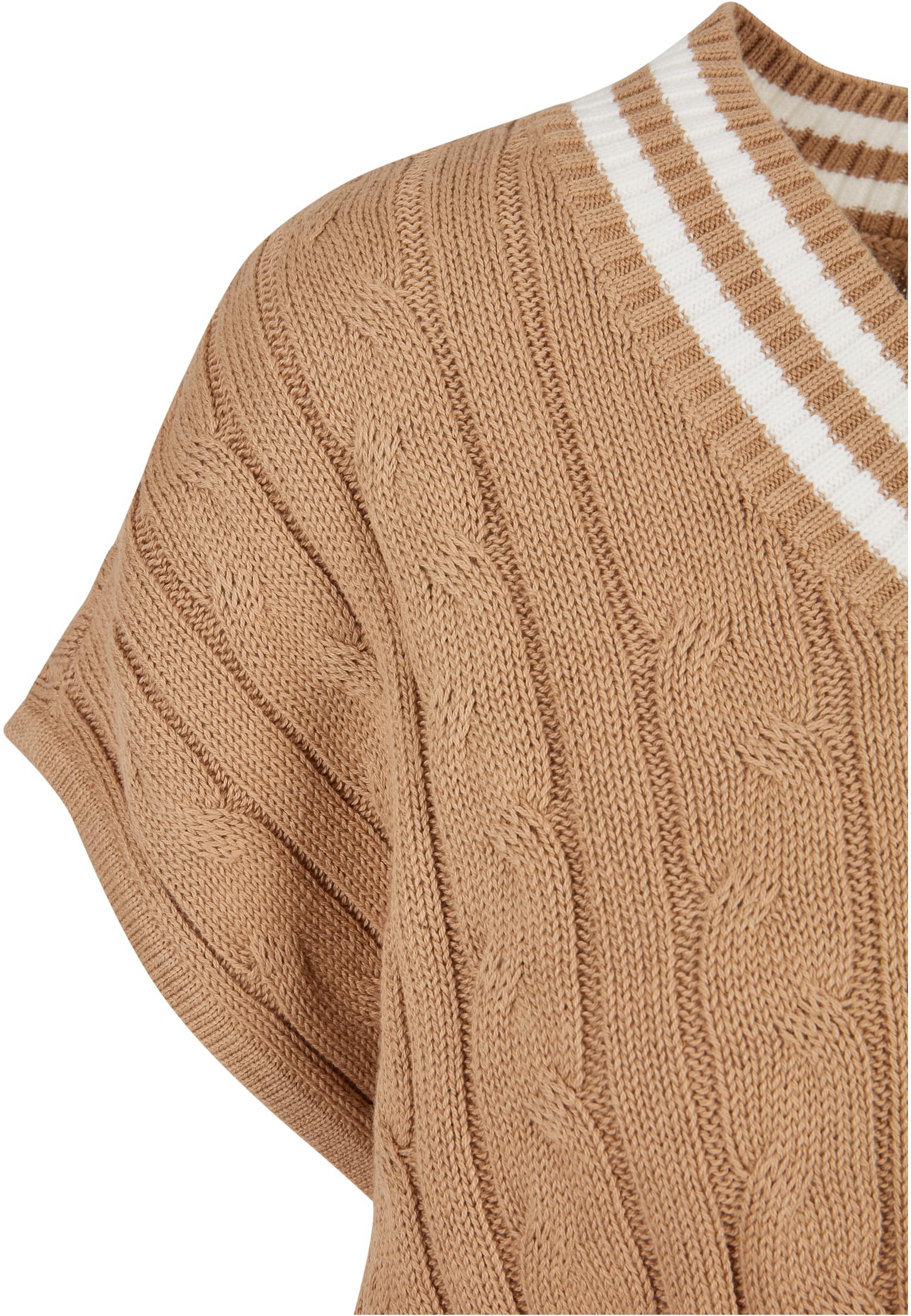 Ladies Cropped Knit College Slipover | unionbeige