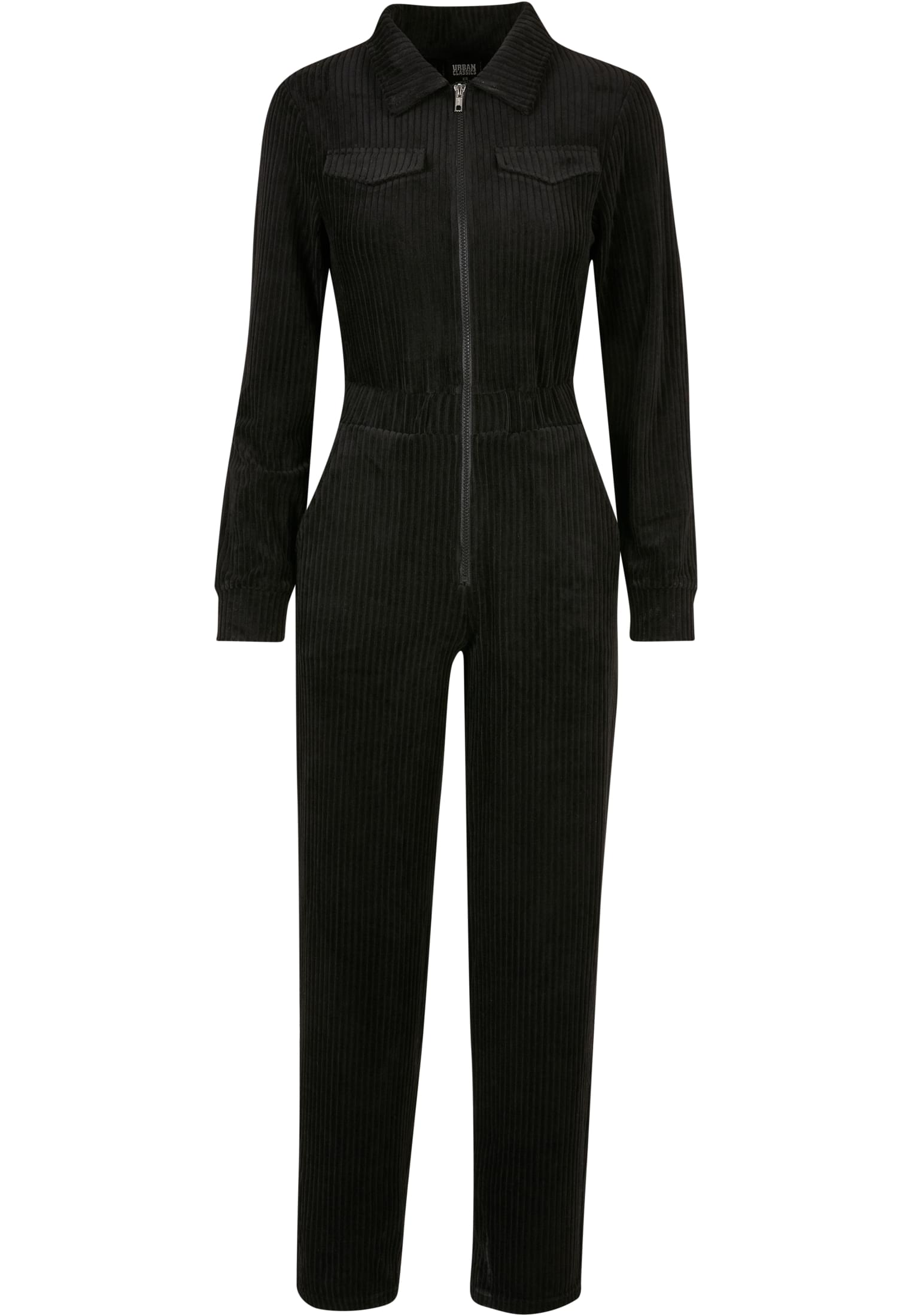 Ladies Velvet Rib Boiler Suit | black