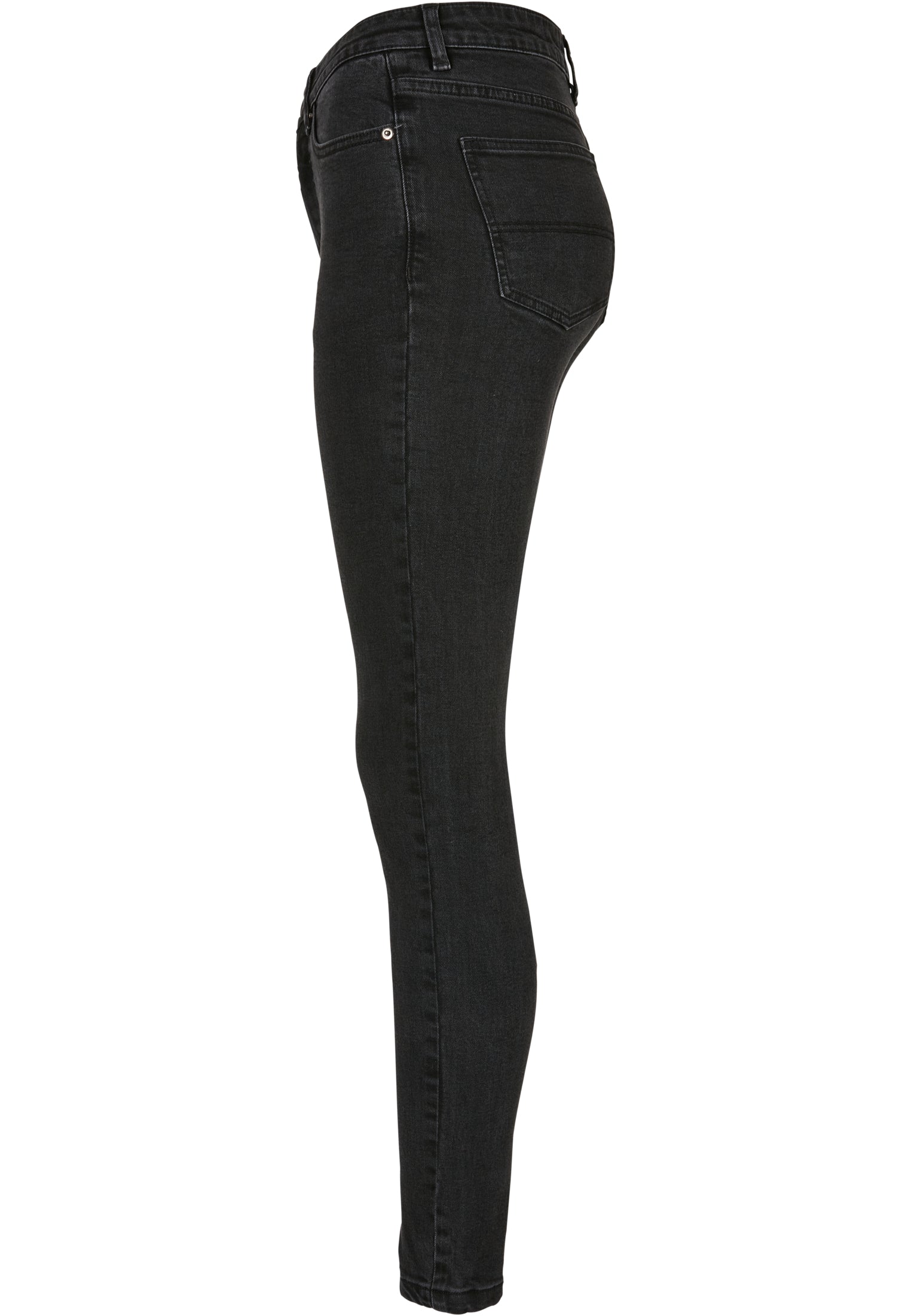 Ladies Organic High Waist Skinny Jeans | black washed