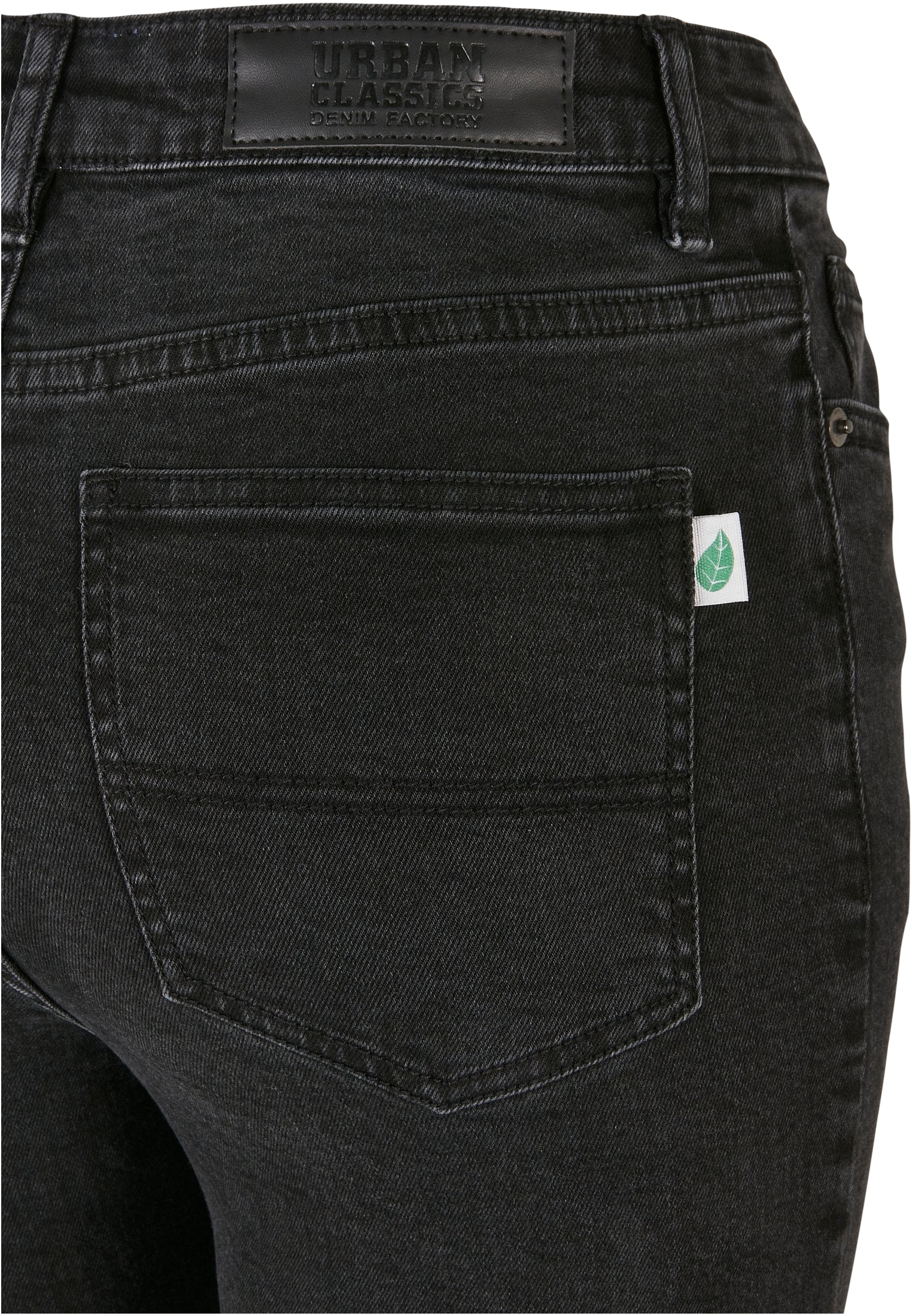 Ladies Organic High Waist Skinny Jeans | black washed