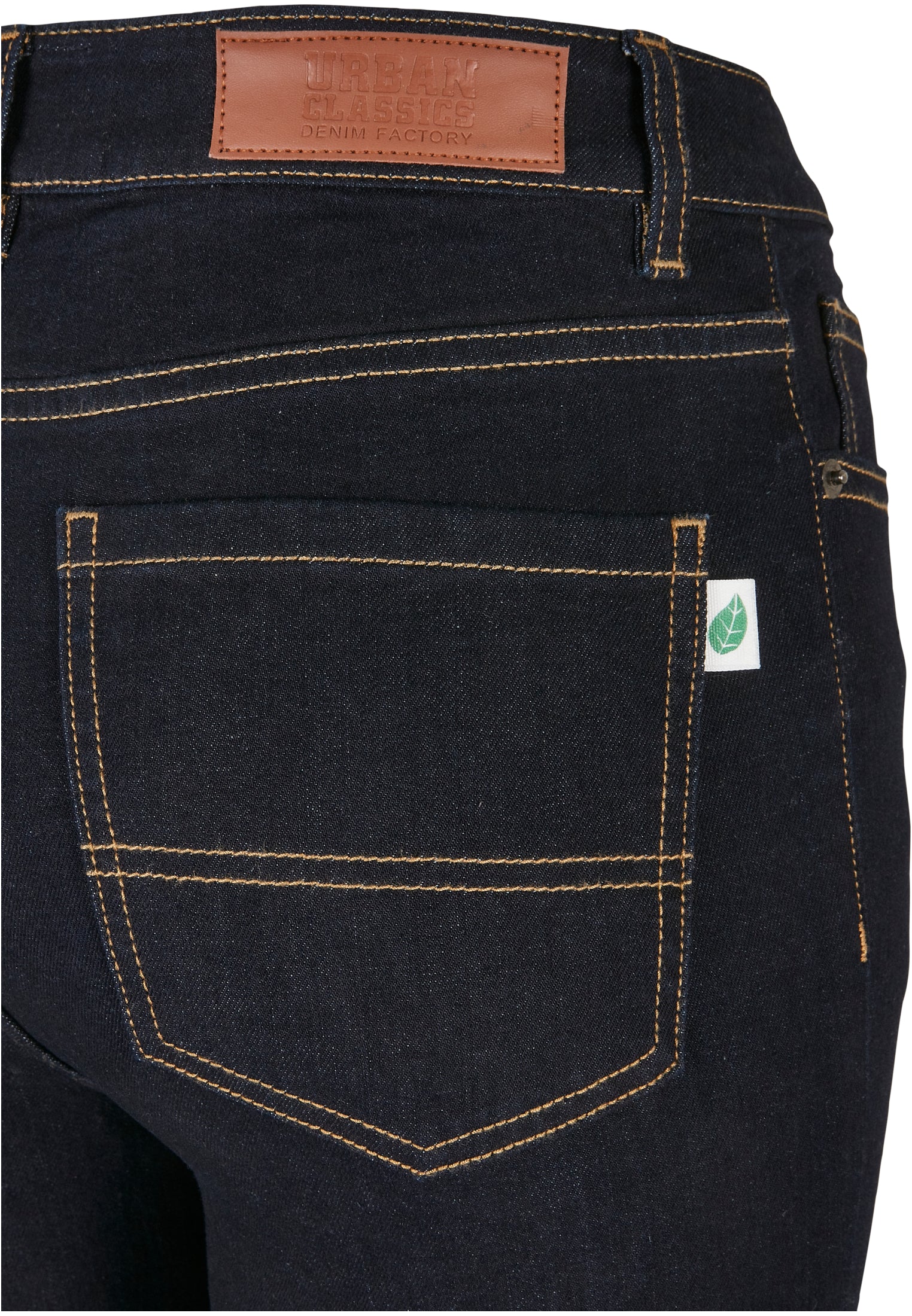 Ladies Organic High Waist Skinny Jeans | darkblue raw