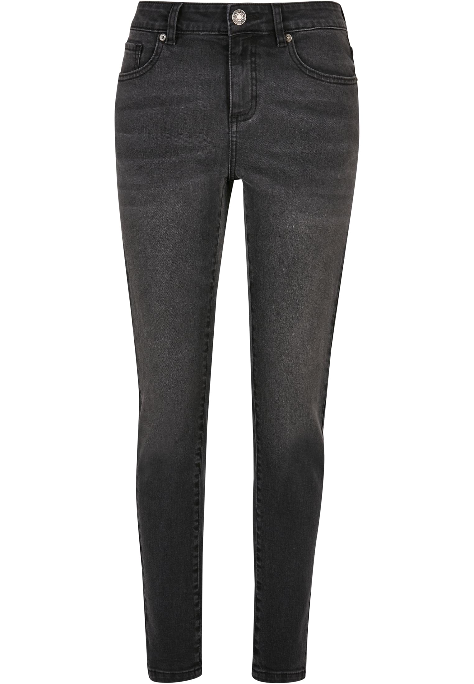 Ladies Mid Waist Skinny Jeans | black washed