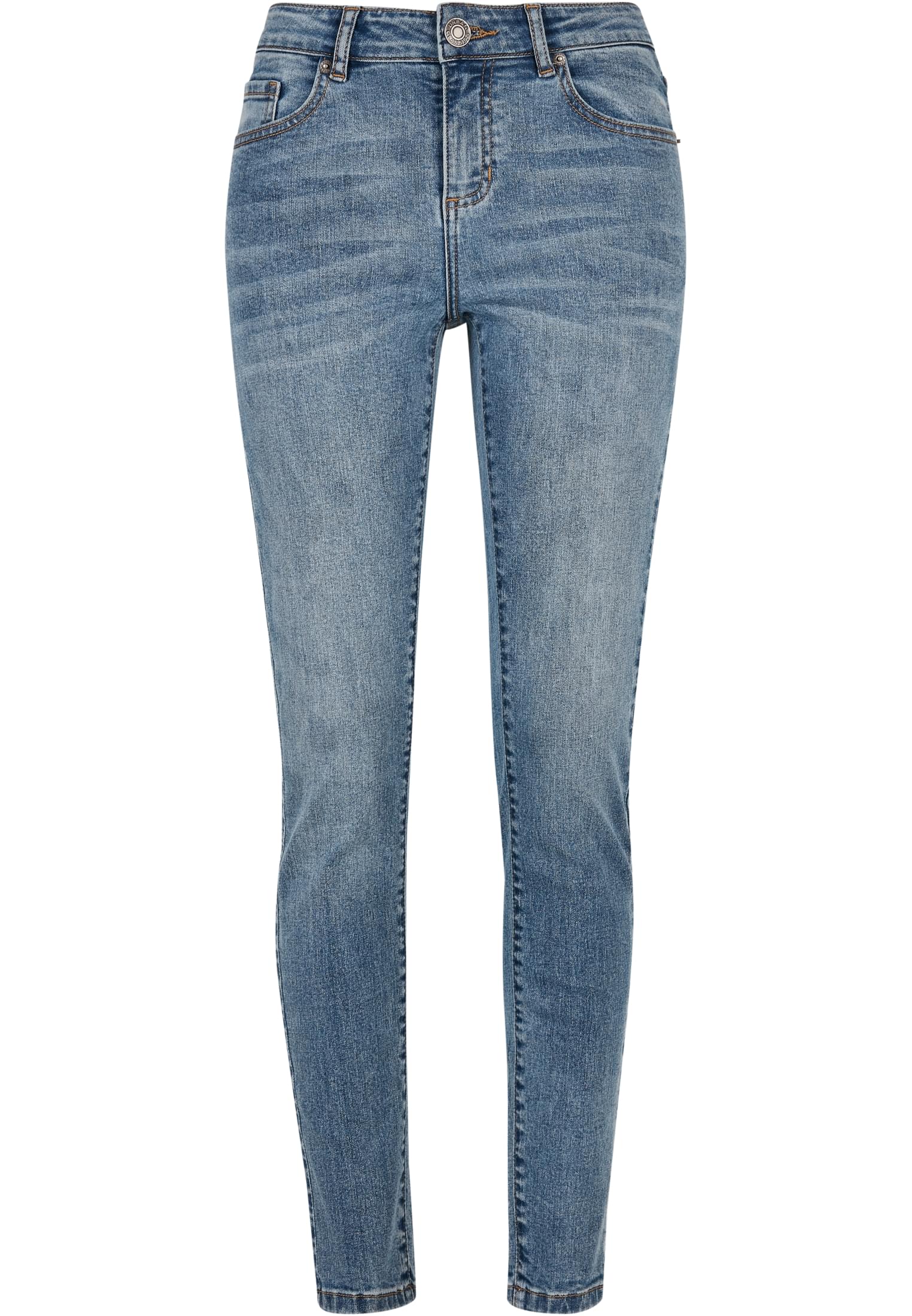 Ladies Mid Waist Skinny Jeans | midstone washed