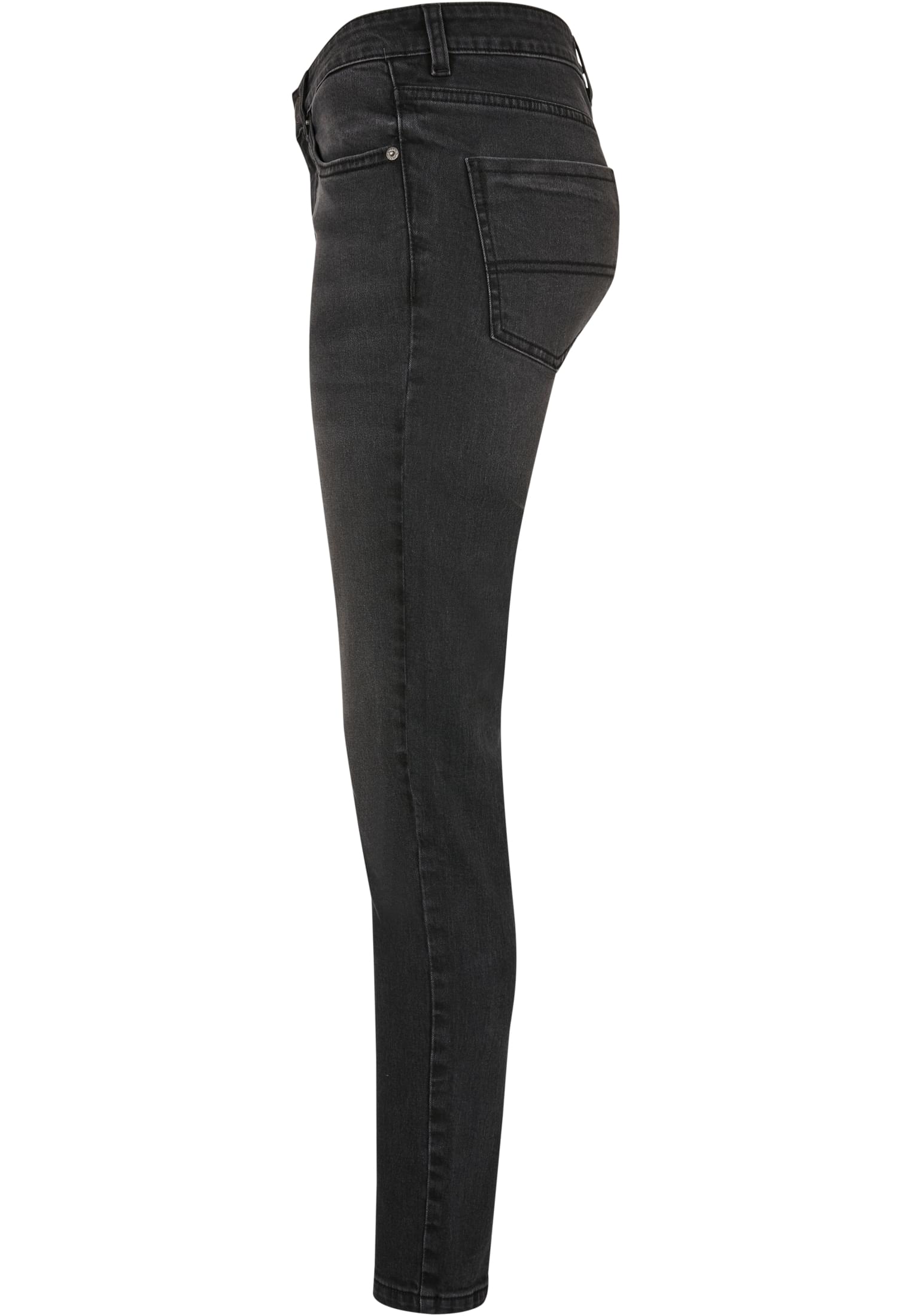 Ladies Mid Waist Skinny Jeans | black washed