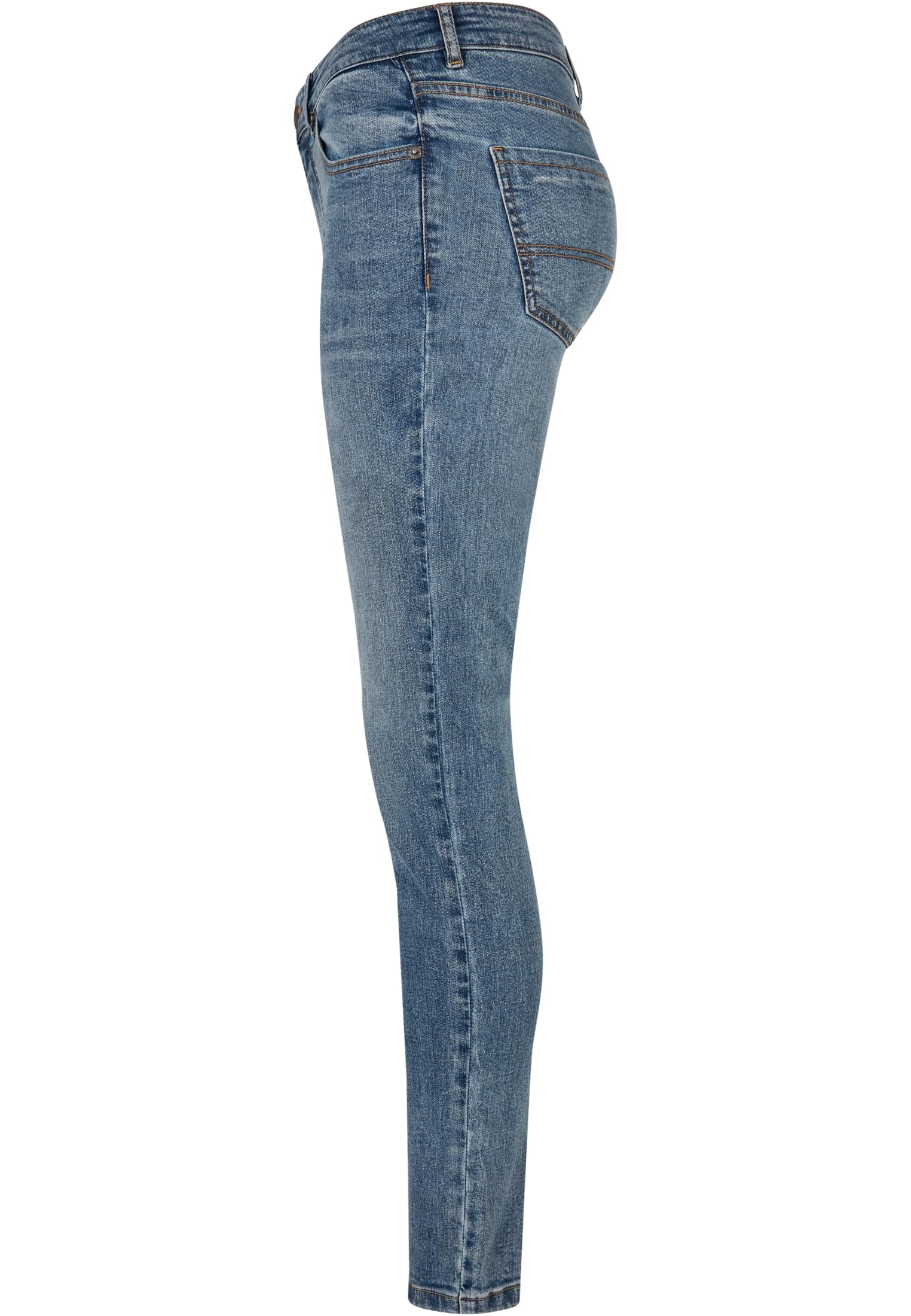 Ladies Mid Waist Skinny Jeans | midstone washed