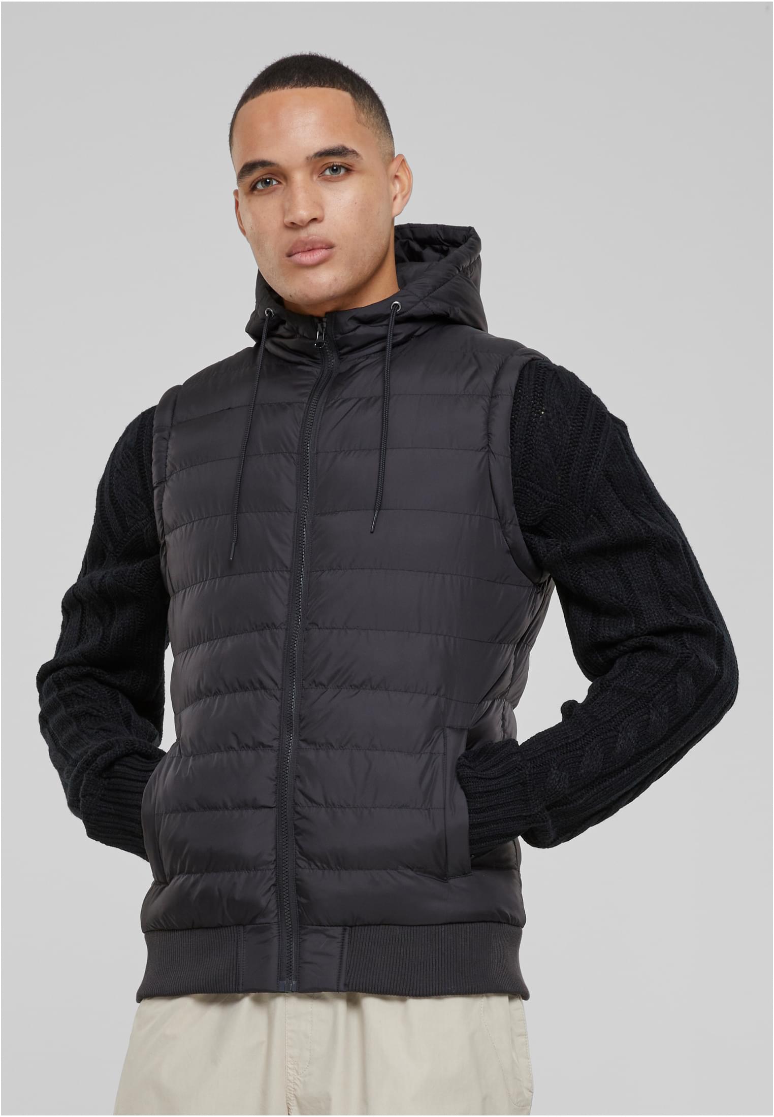 Small Bubble Hooded Vest | blk/blk