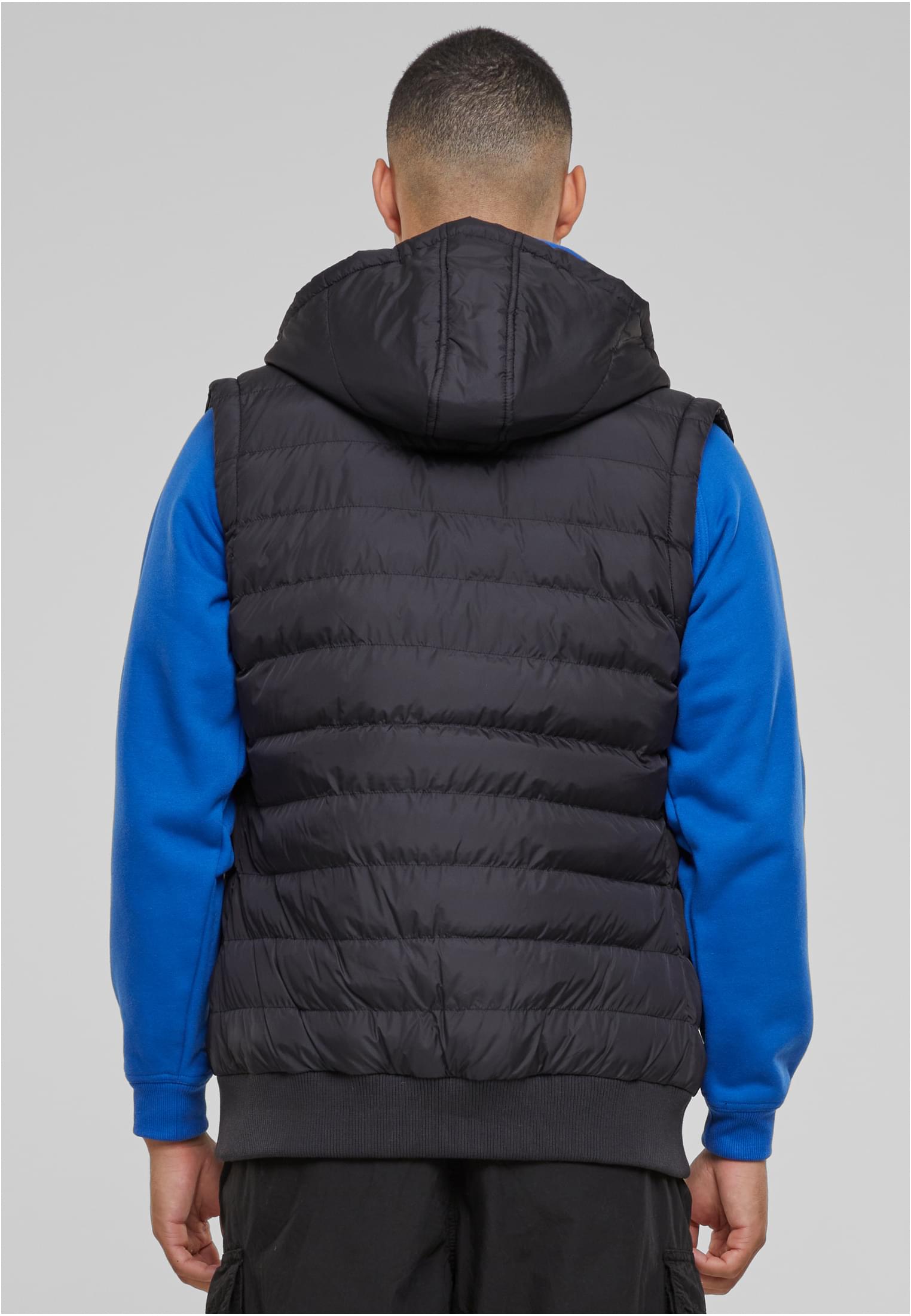 Small Bubble Hooded Vest | blk/wht