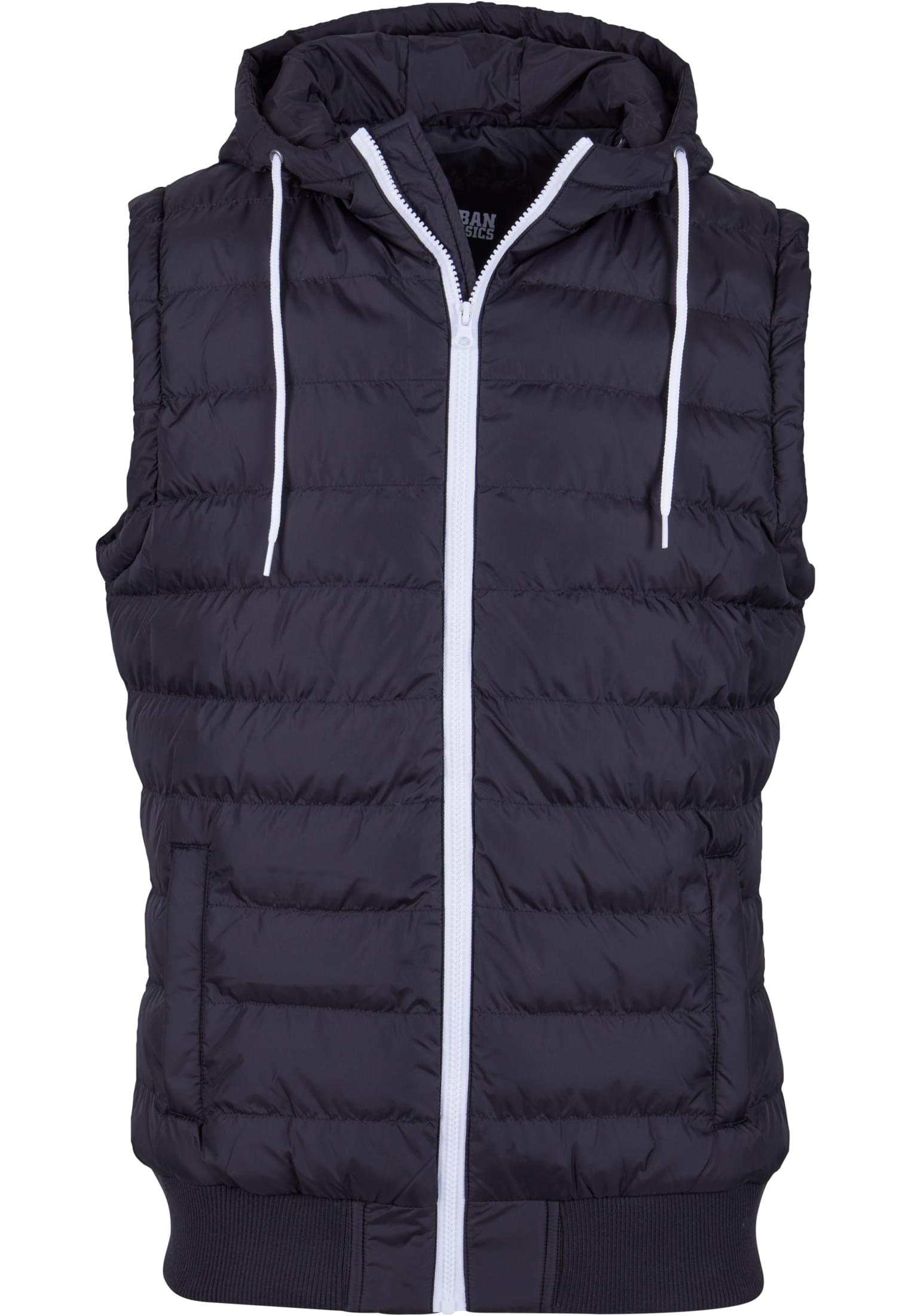 Small Bubble Hooded Vest | blk/wht