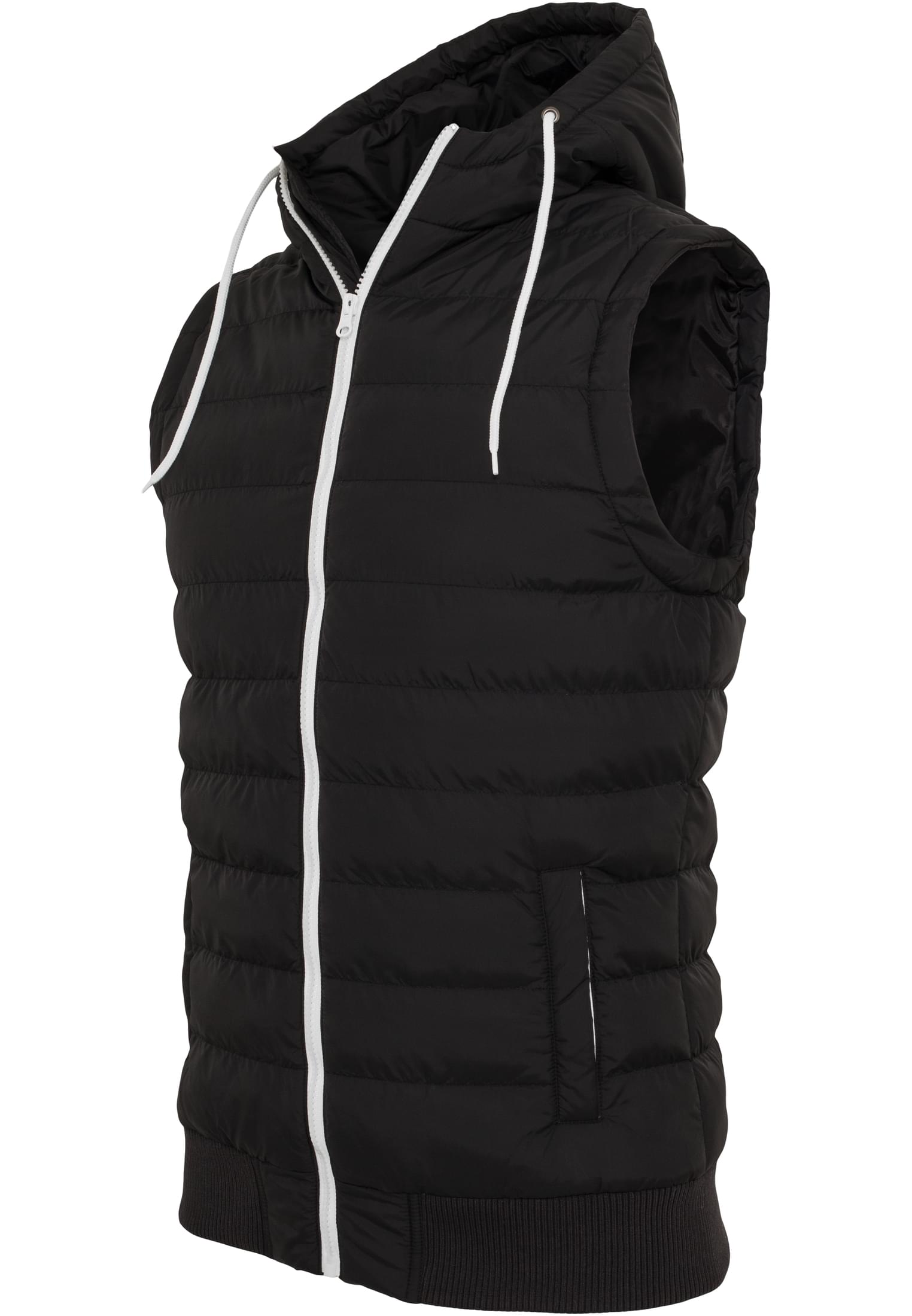 Small Bubble Hooded Vest | blk/wht