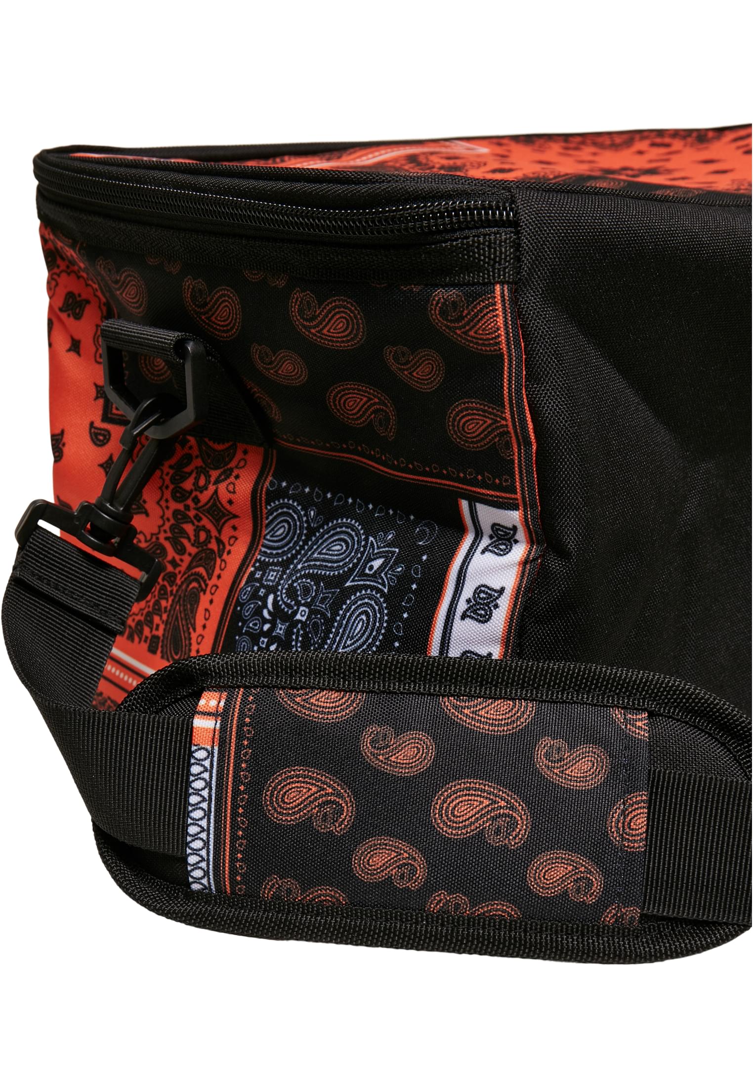 Bandana Patchwork Print Cooling Bag | black/orange