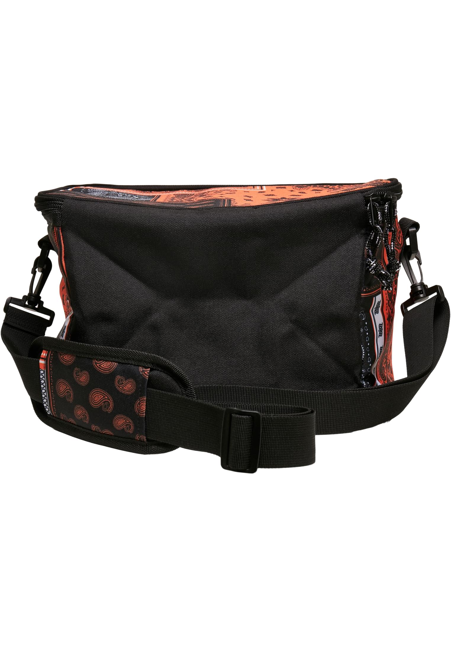 Bandana Patchwork Print Cooling Bag | black/orange