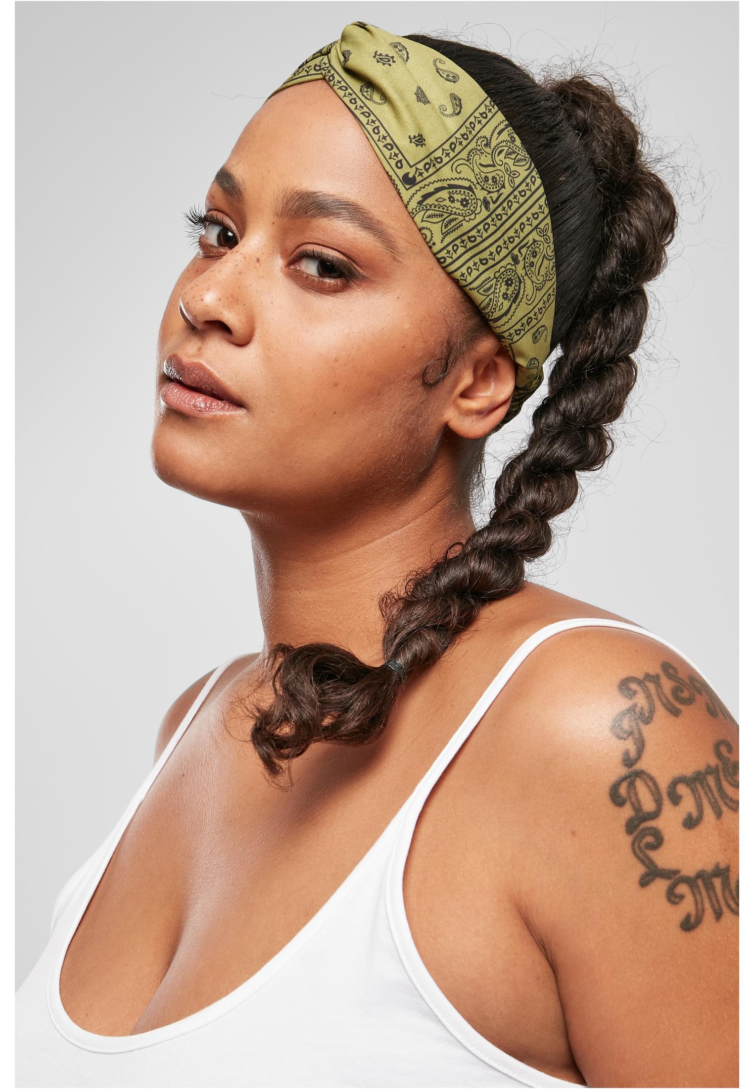 Bandana Print Headband 2-Pack | lilac/olive