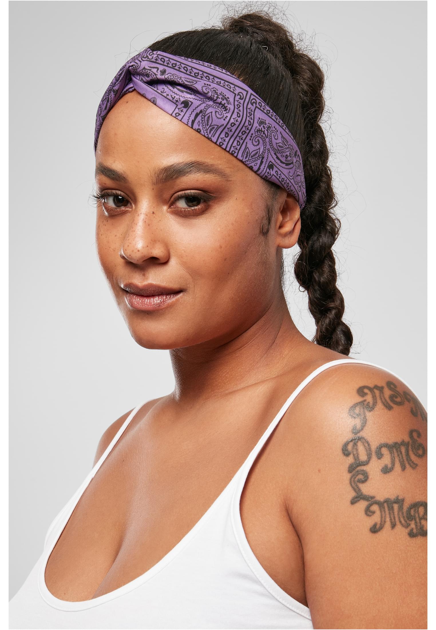 Bandana Print Headband 2-Pack | lilac/olive