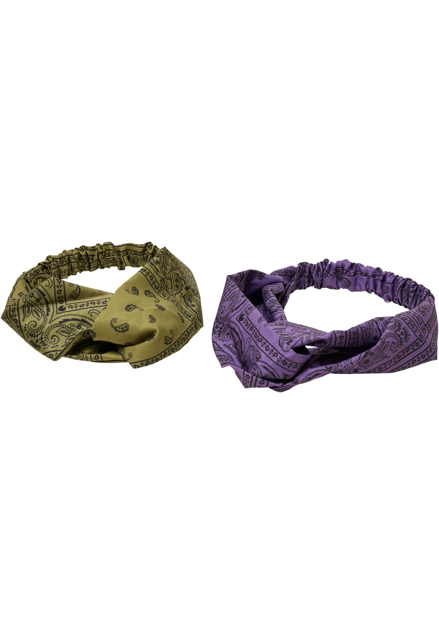 Bandana Print Headband 2-Pack | lilac/olive