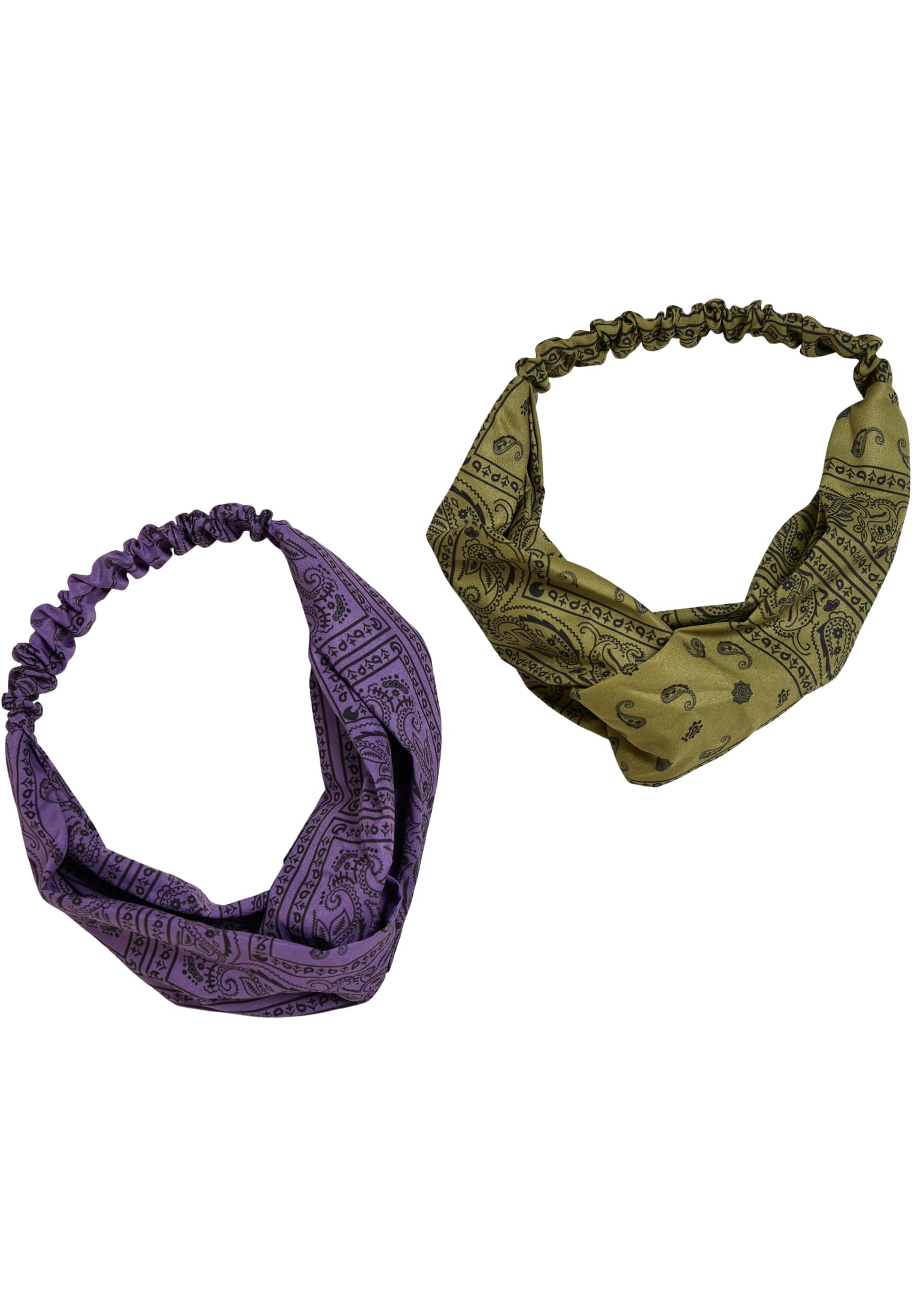 Bandana Print Headband 2-Pack | lilac/olive