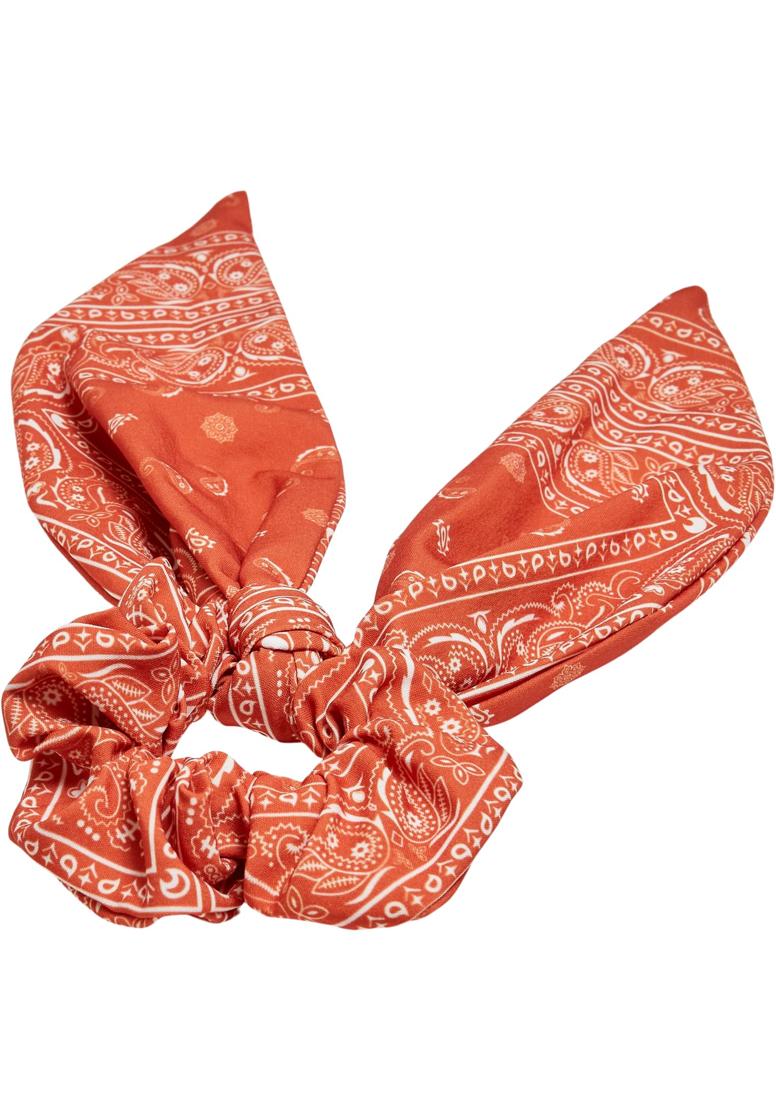 Bandana Print Scrunchies With XXL Bow 2-Pack | orange/black