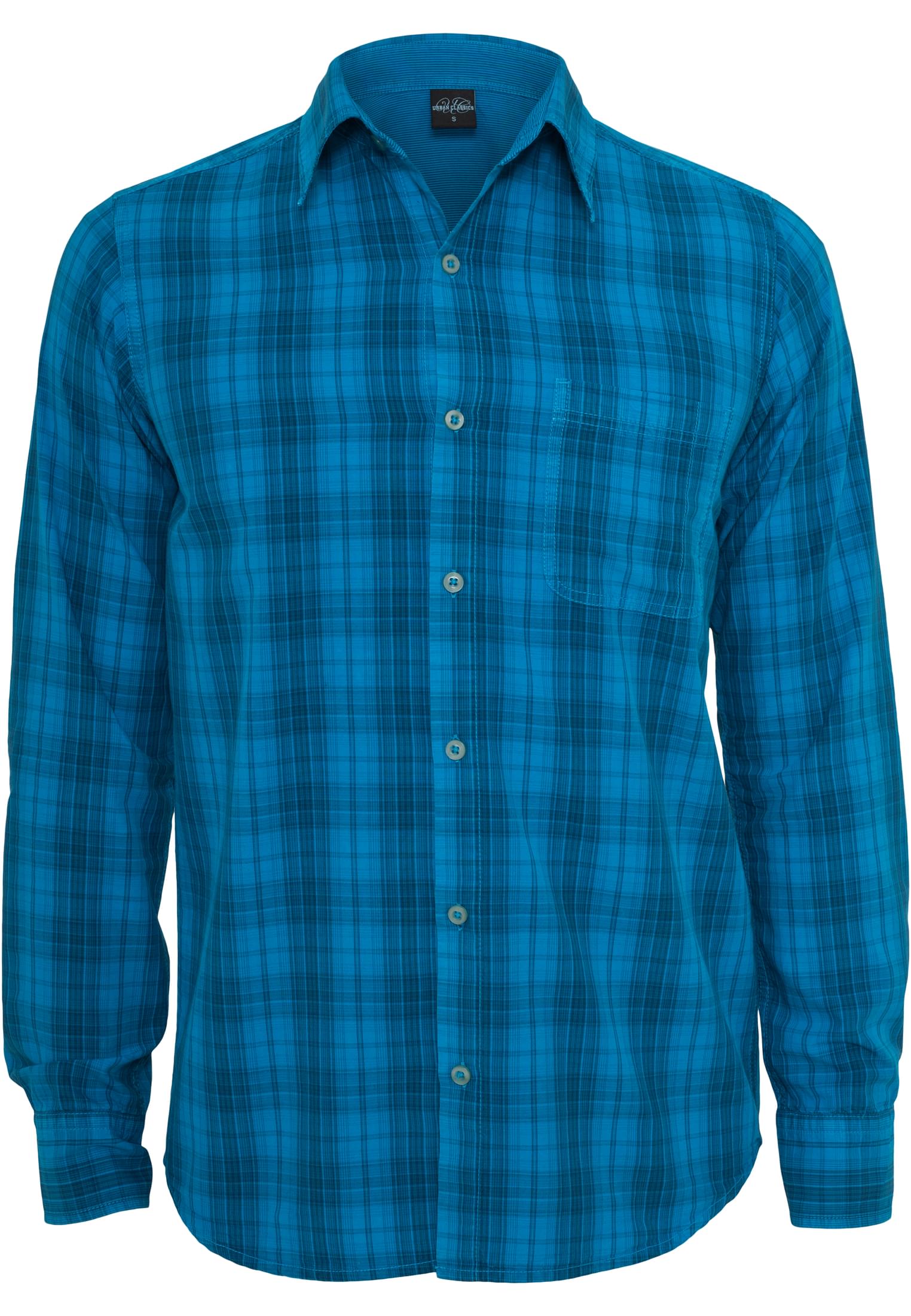 Checked Garment Dye Shirt | blk/tur