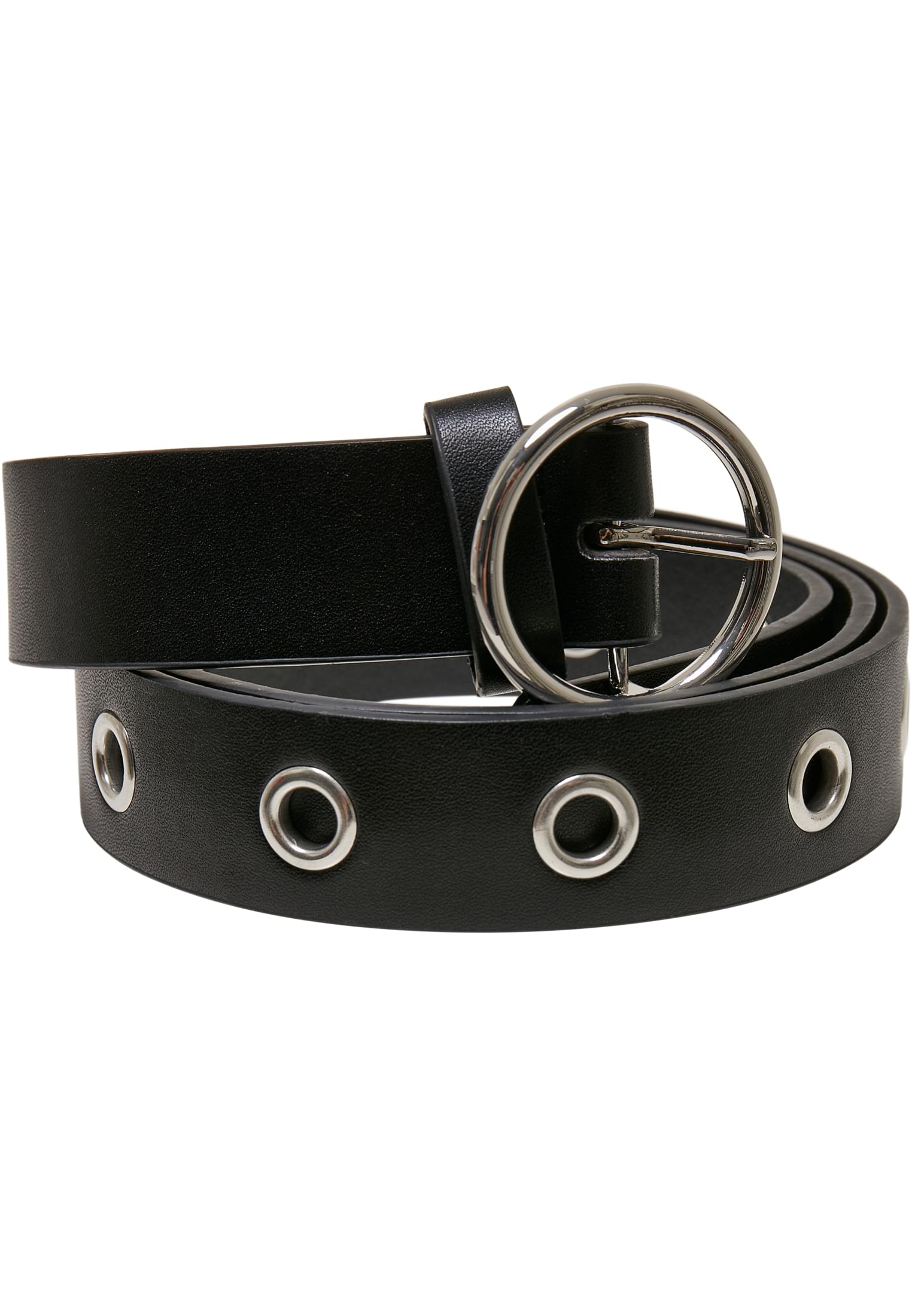 Synthetic Leather Eyelet Belt 2-Pack | black/white