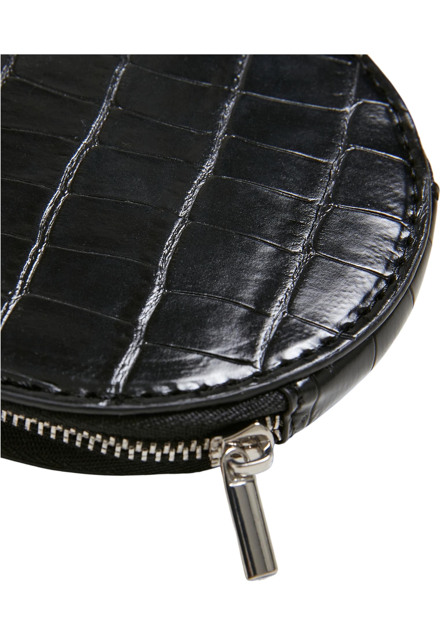 Croco Synthetic Leather Double Beltbag | black